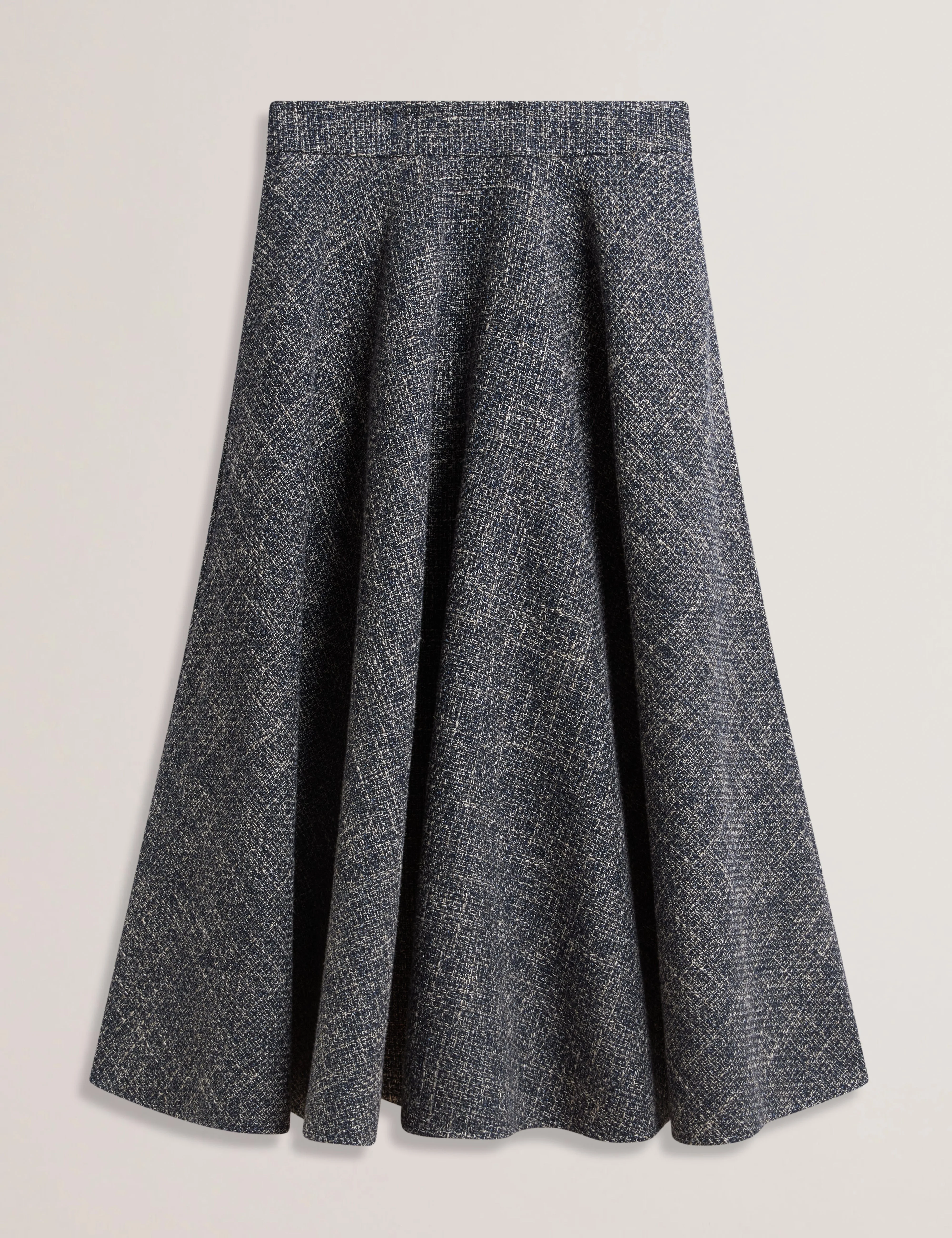 Abies Boucle Midi Ruffled Circle Skirt Navy - Image 3