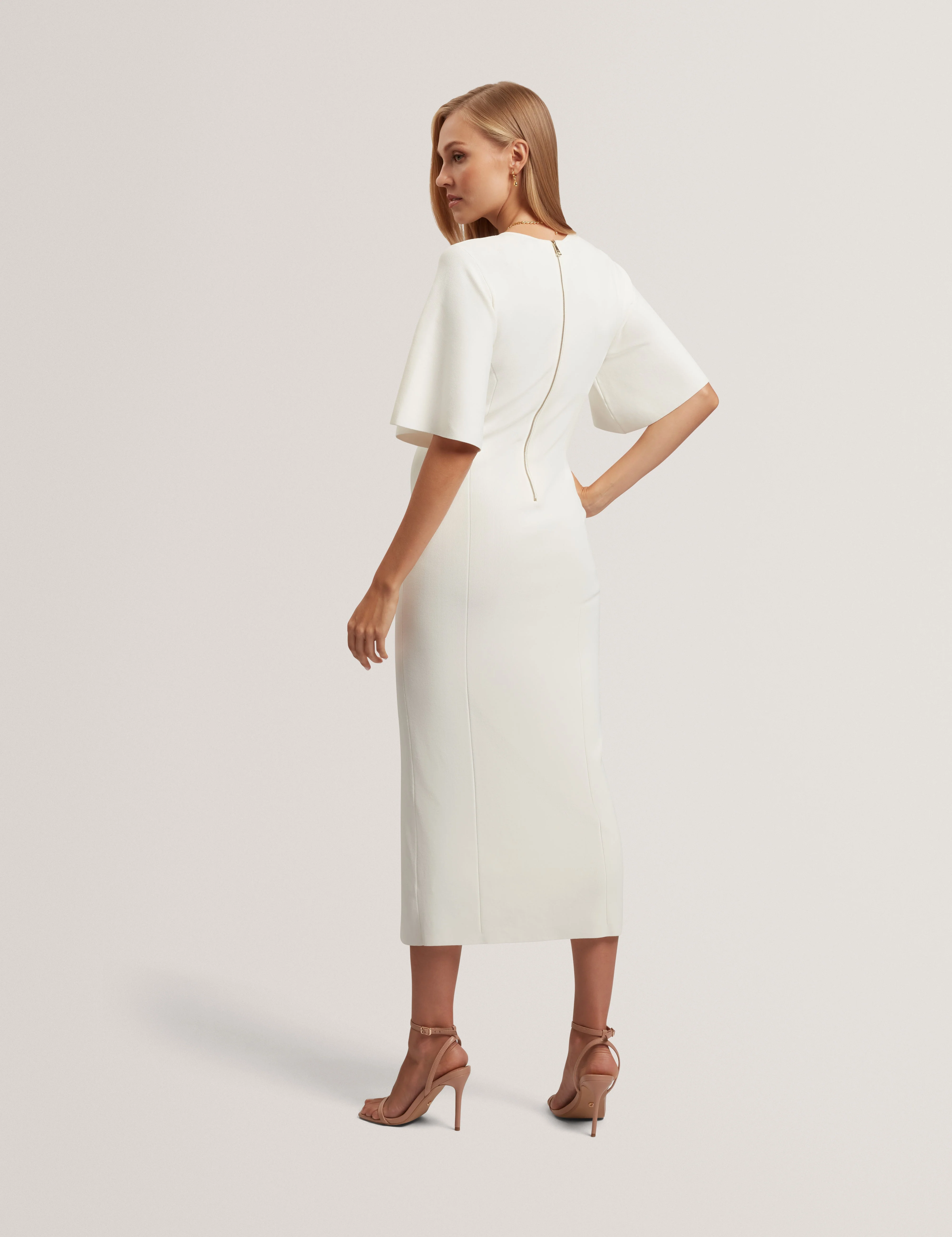Aedna Bodycon Knit Dress Ivory - Image 5