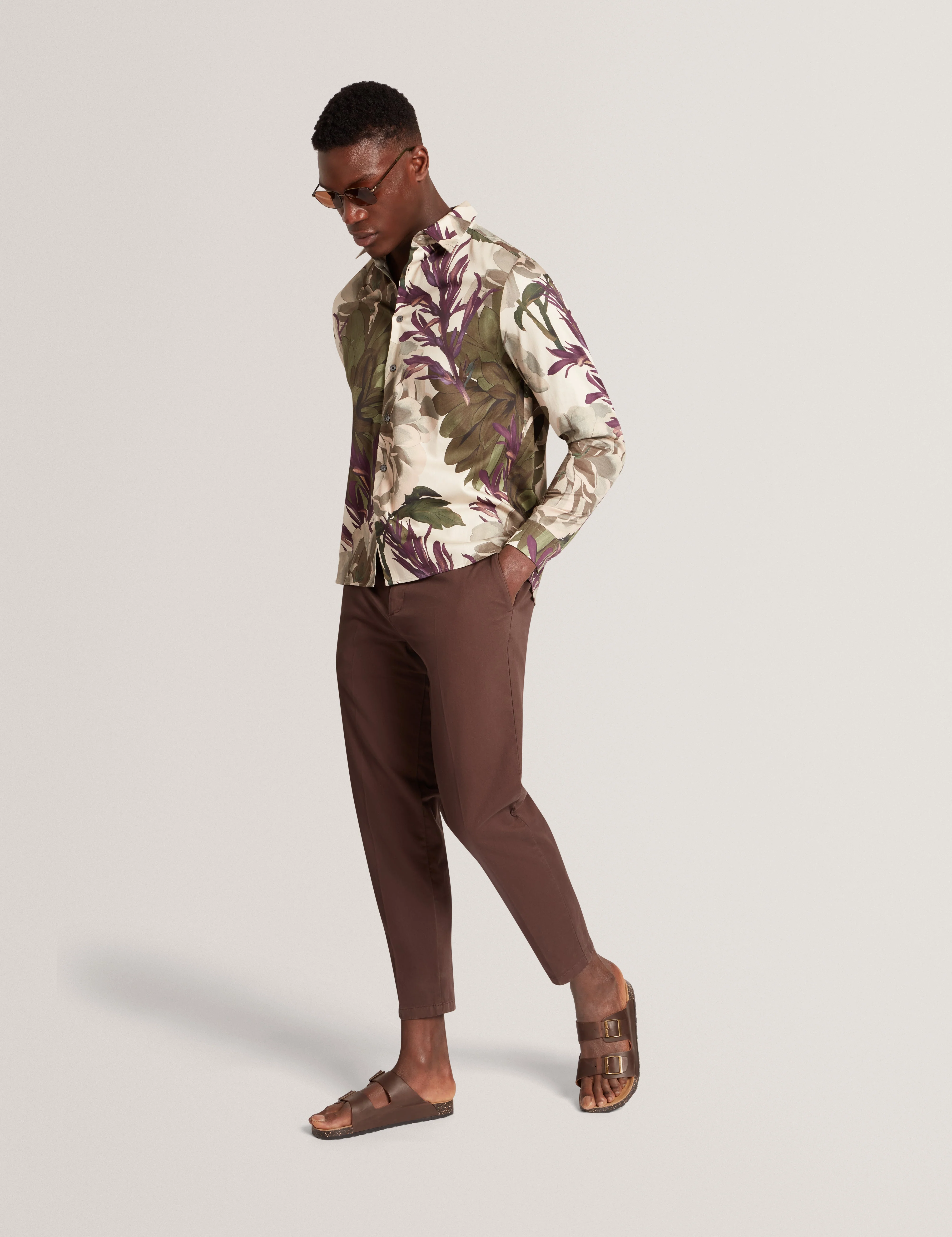 Armodo Tapered Smart Trouser Dk-Brown - Image 7