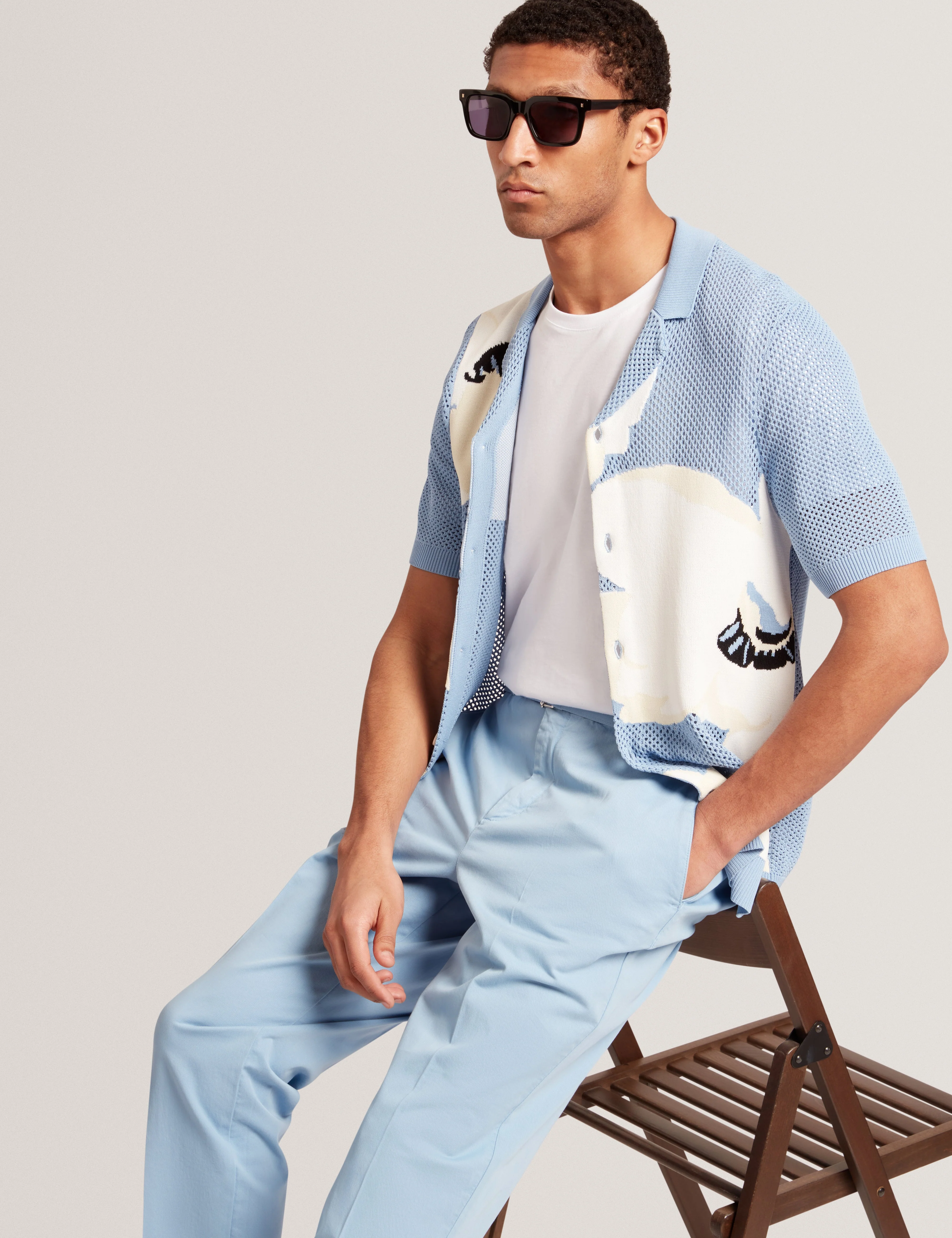 Armodo Tapered Smart Trouser Mid-Blue - Image 5