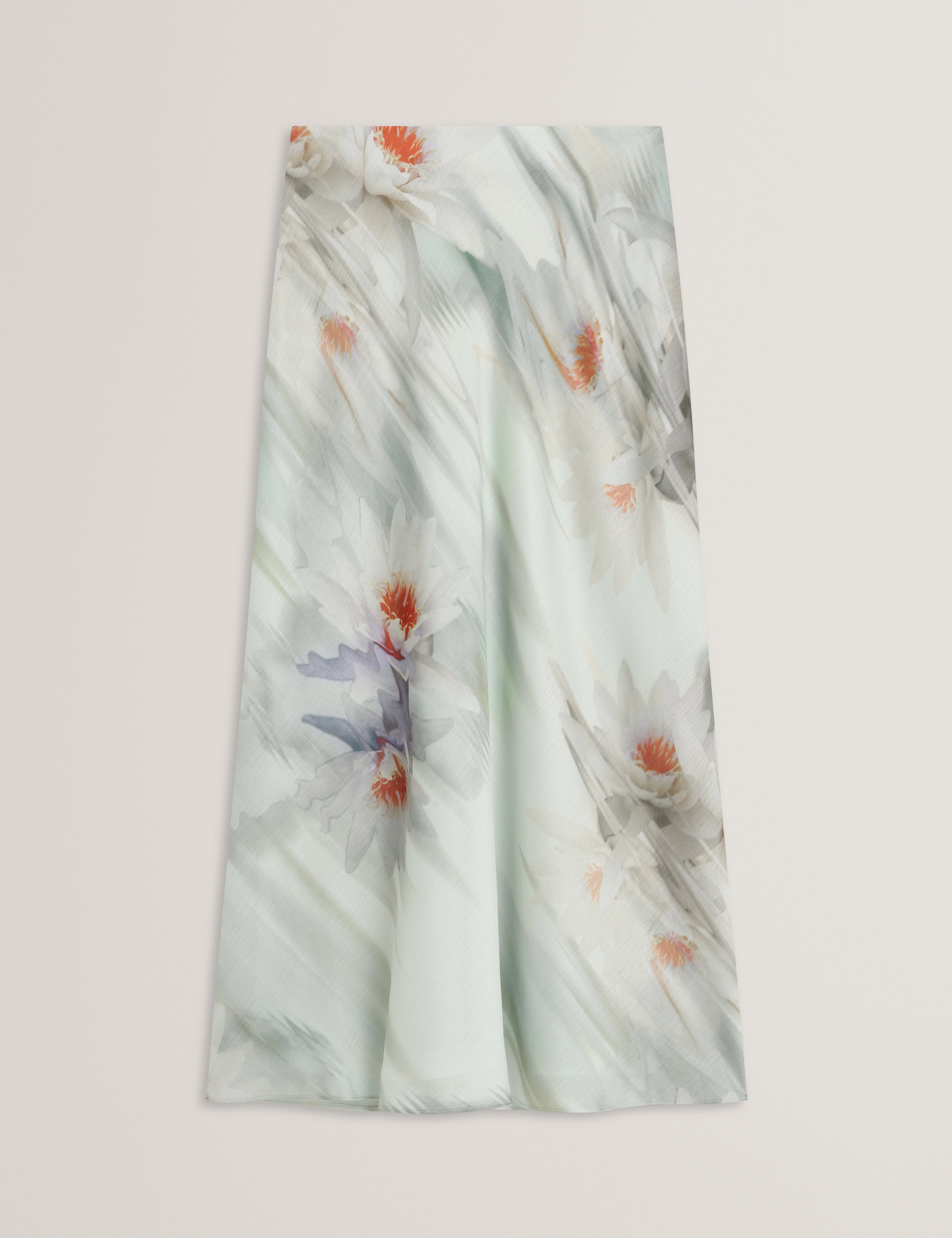 Artica Crinkle Floral Print Midi Skirt Mid-Green - Image 7