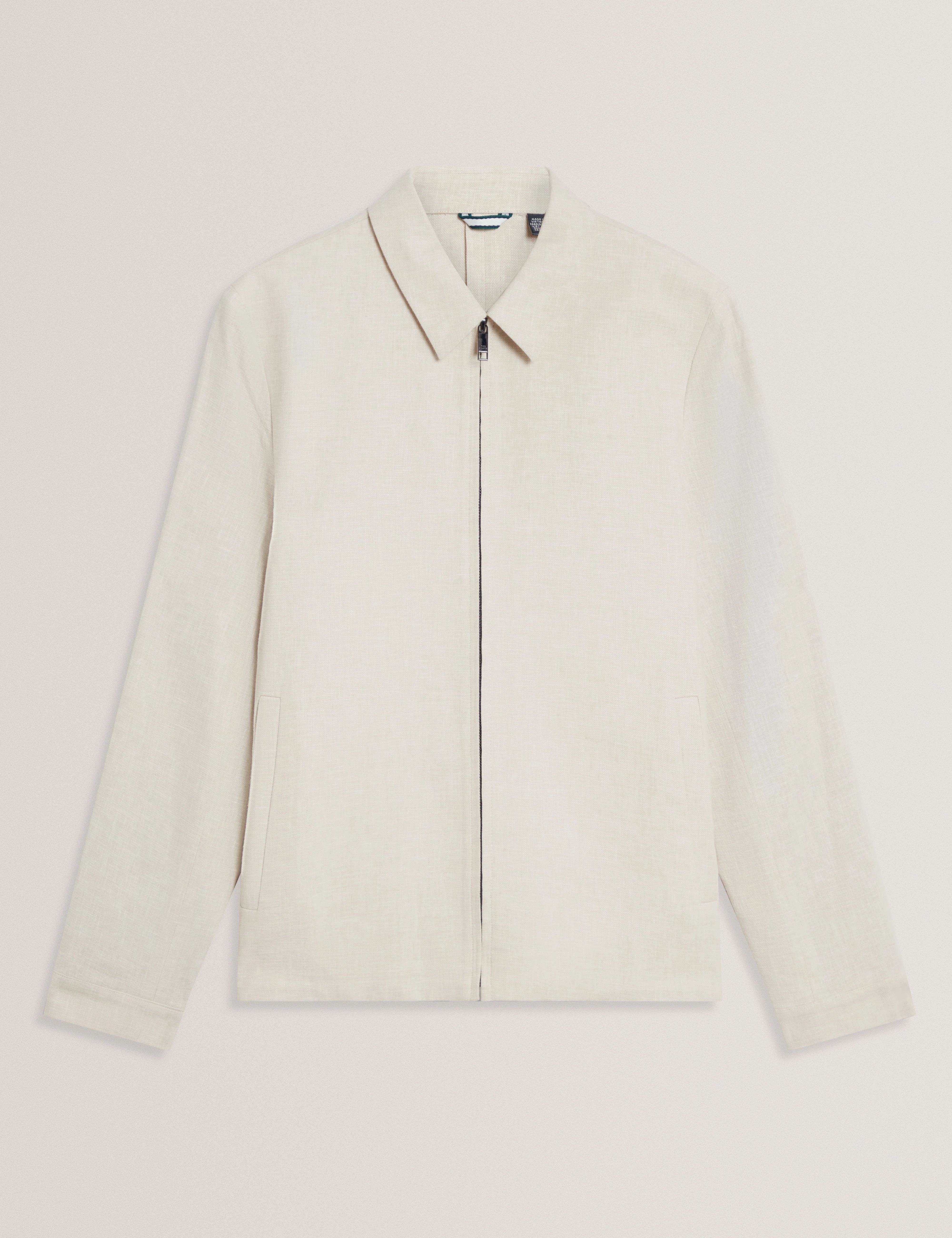 Ashleyj Slim Fit Linen Blend Jacket Stone - Image 7