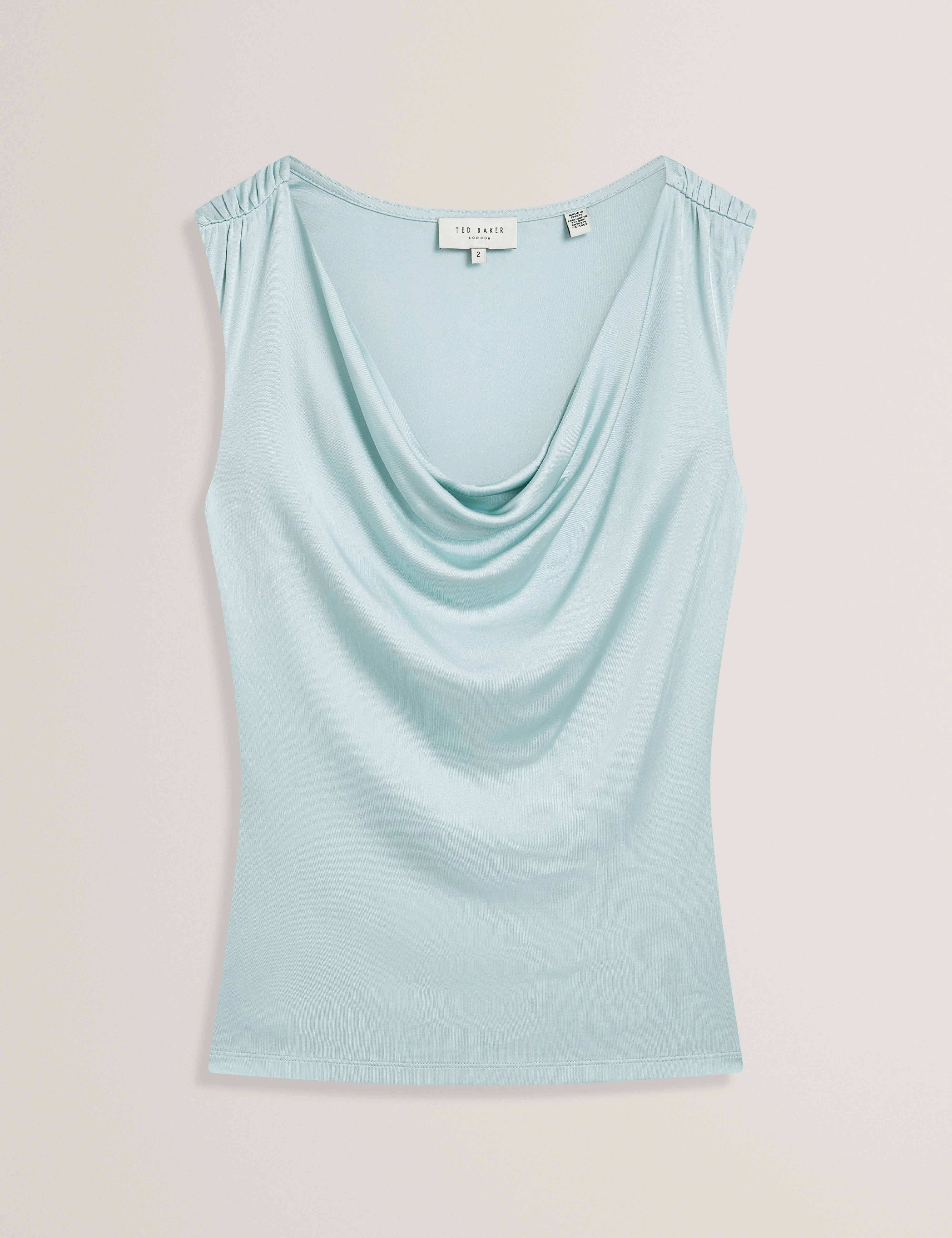 Azzila Cowl Neck Sleeveless Top Sky-Blue - Image 7