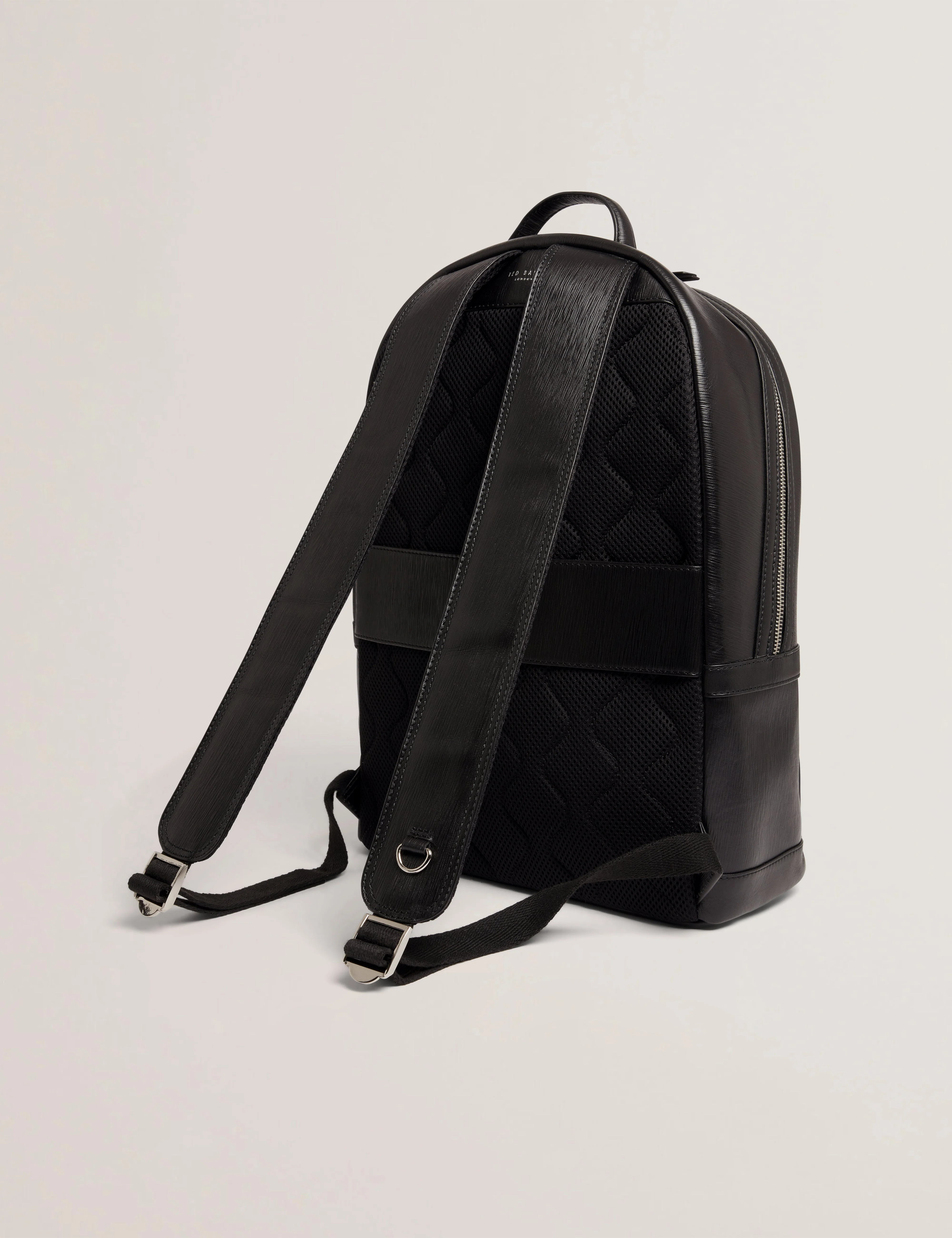Bailor Bark Texture Leather Backpack Black - Image 4