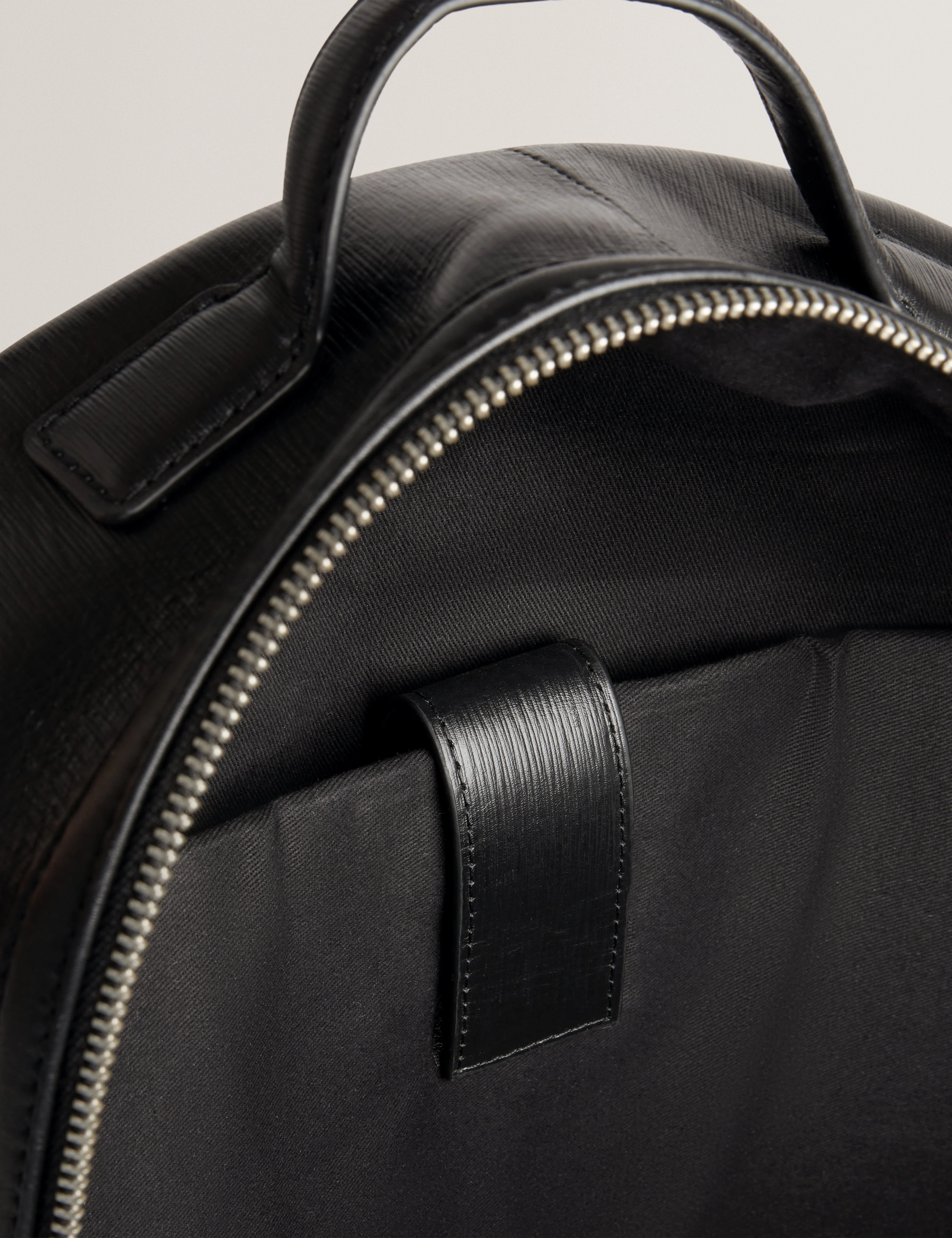 Bailor Bark Texture Leather Backpack Black - Image 5