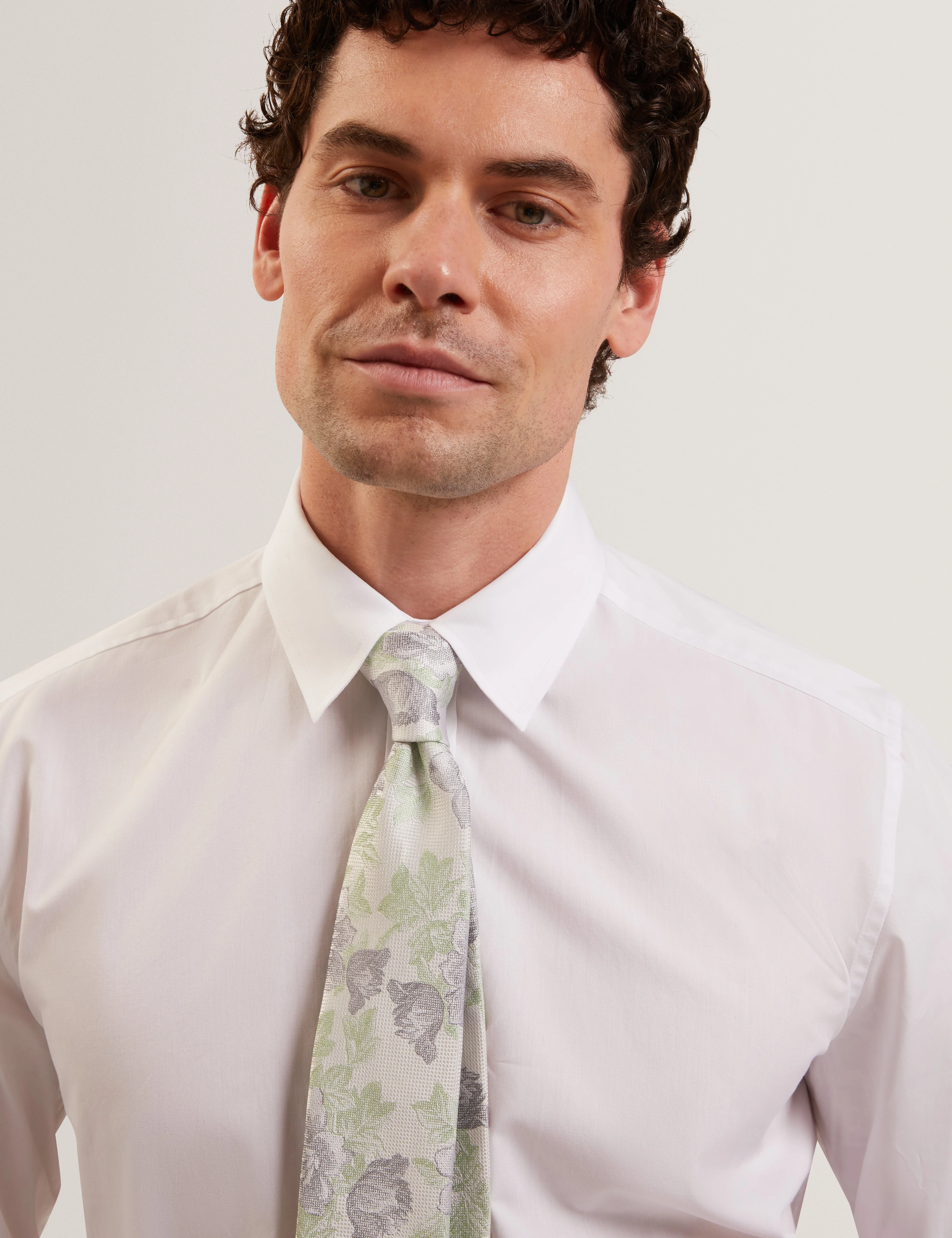 Bitonte Jacquard Floral Silk Tie Blue - Image 2