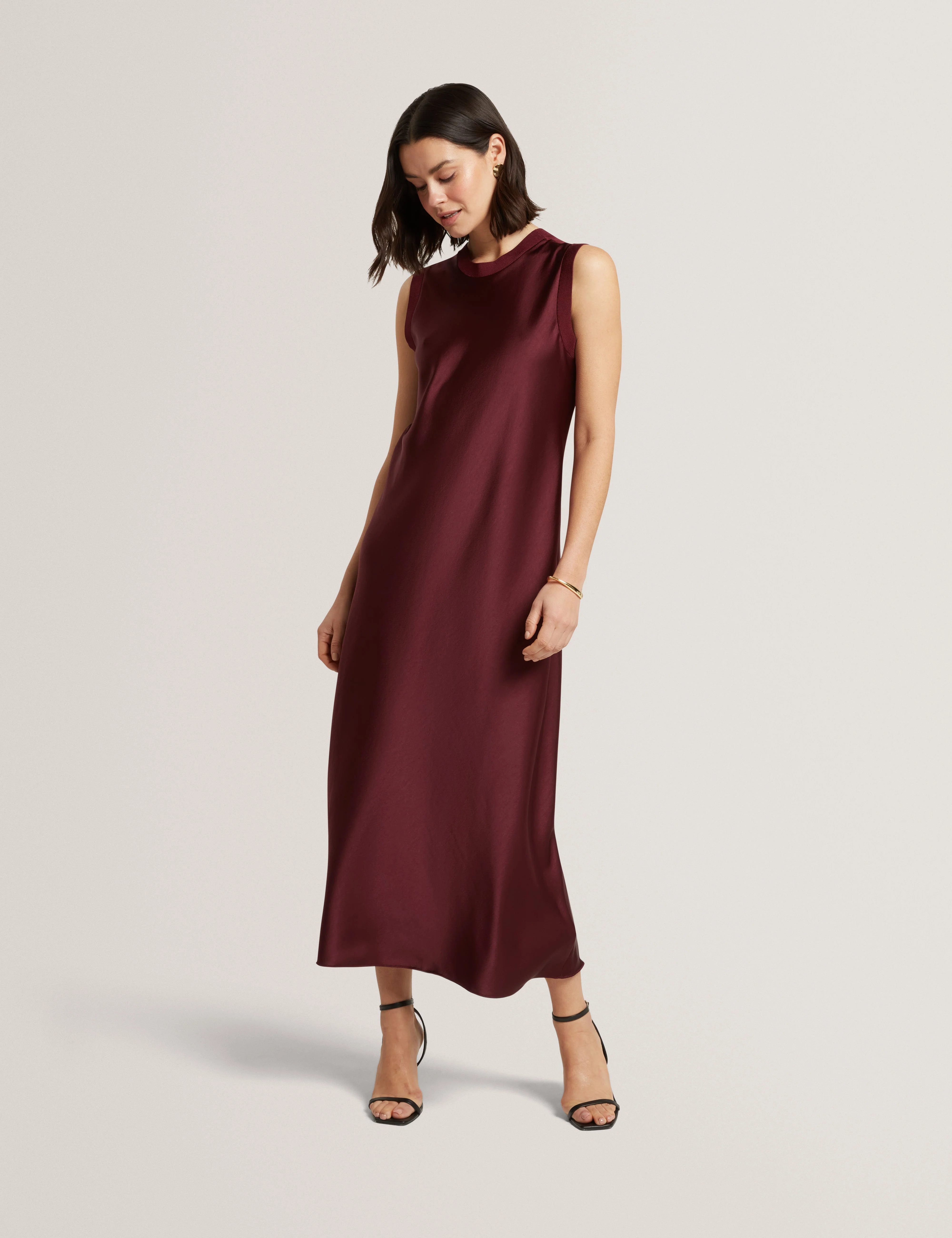Blaaza Maxi Dress With Knitted Back Oxblood