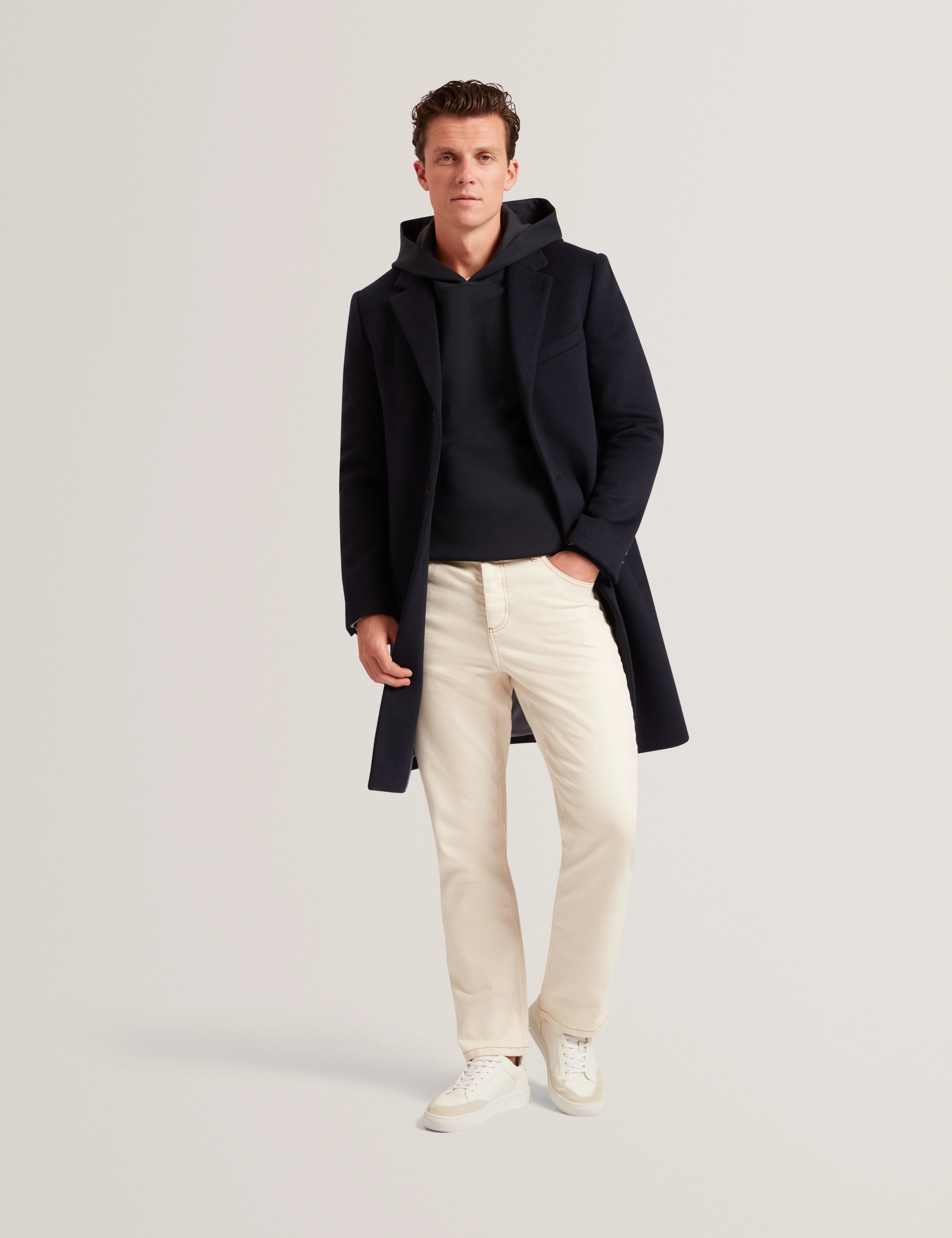 Boids Branded Honeycomb Trim Hoodie Navy - Image 2