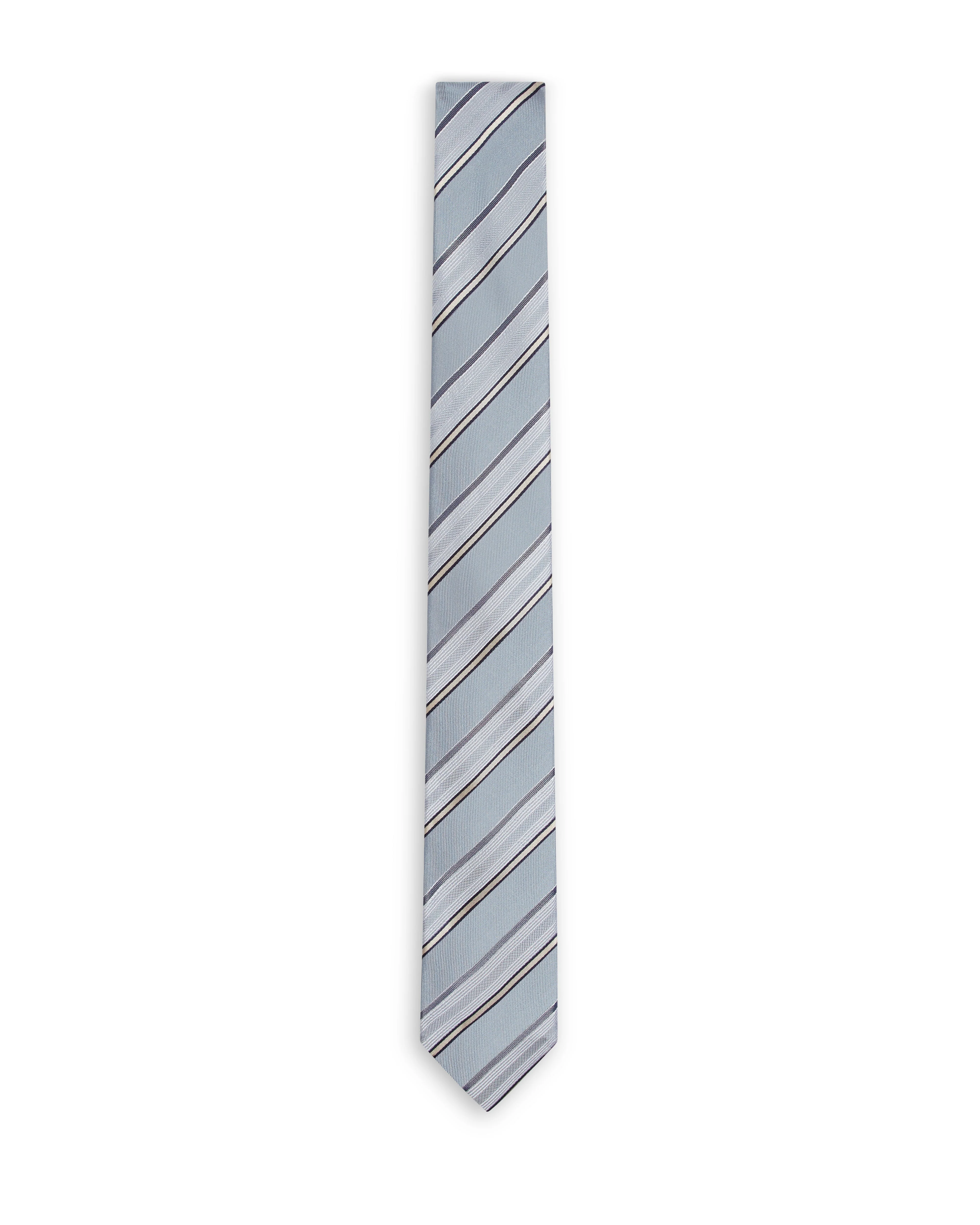 Brescia Textured Stripe Silk Tie Lt-Blue