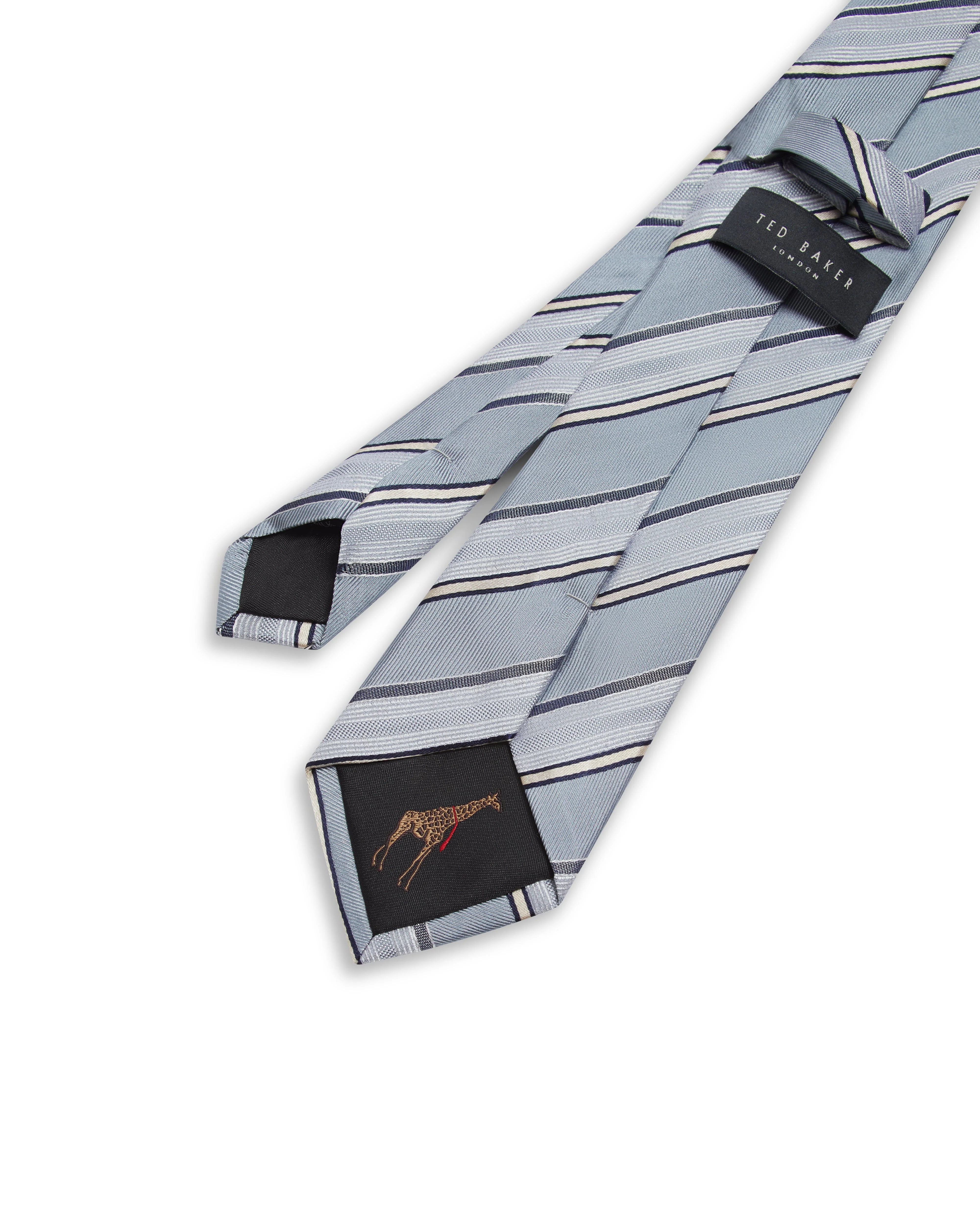 Brescia Textured Stripe Silk Tie Lt-Blue - Image 2