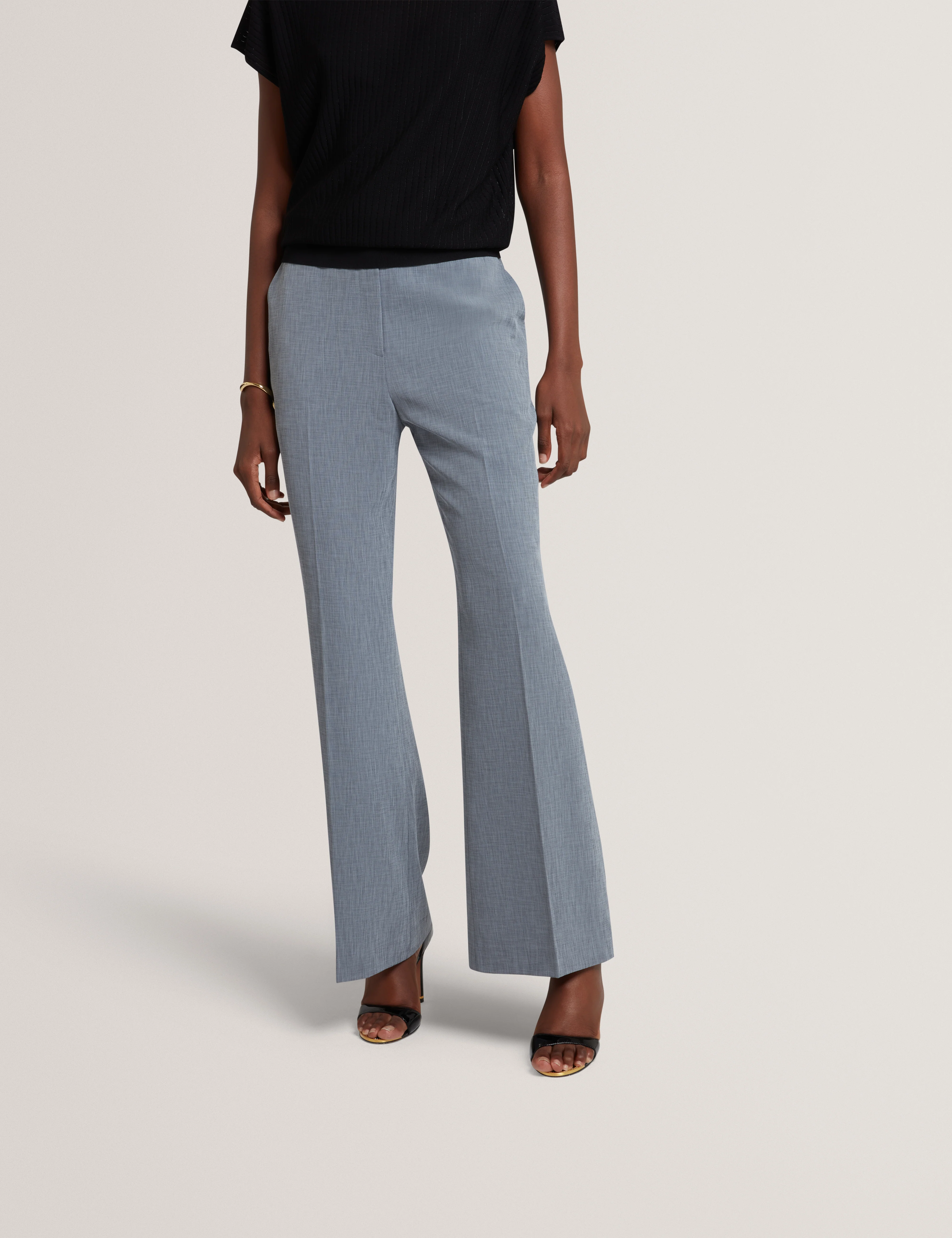 Bridat Kick Flare Tailored Trousers Navy - Image 2
