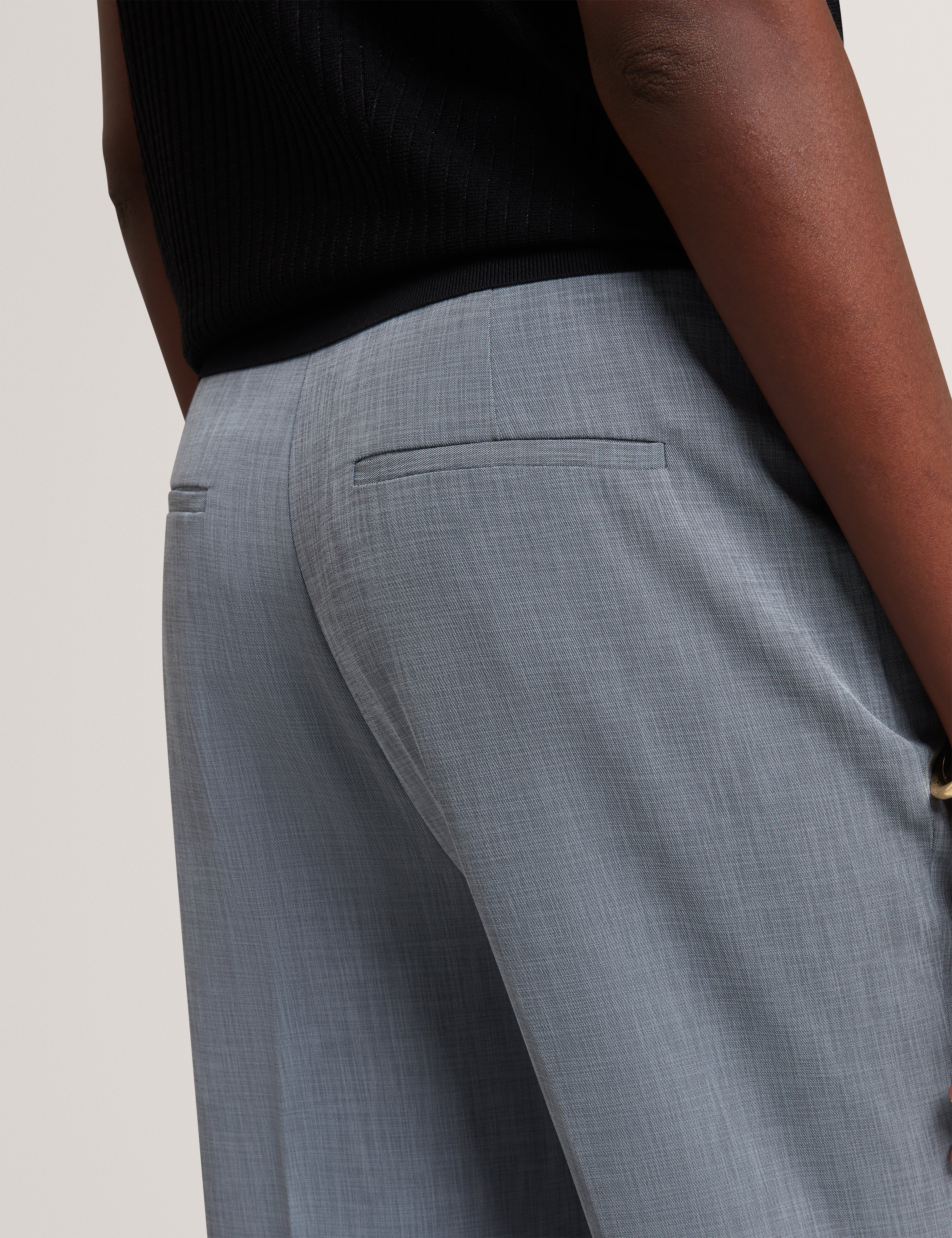 Bridat Kick Flare Tailored Trousers Navy - Image 5