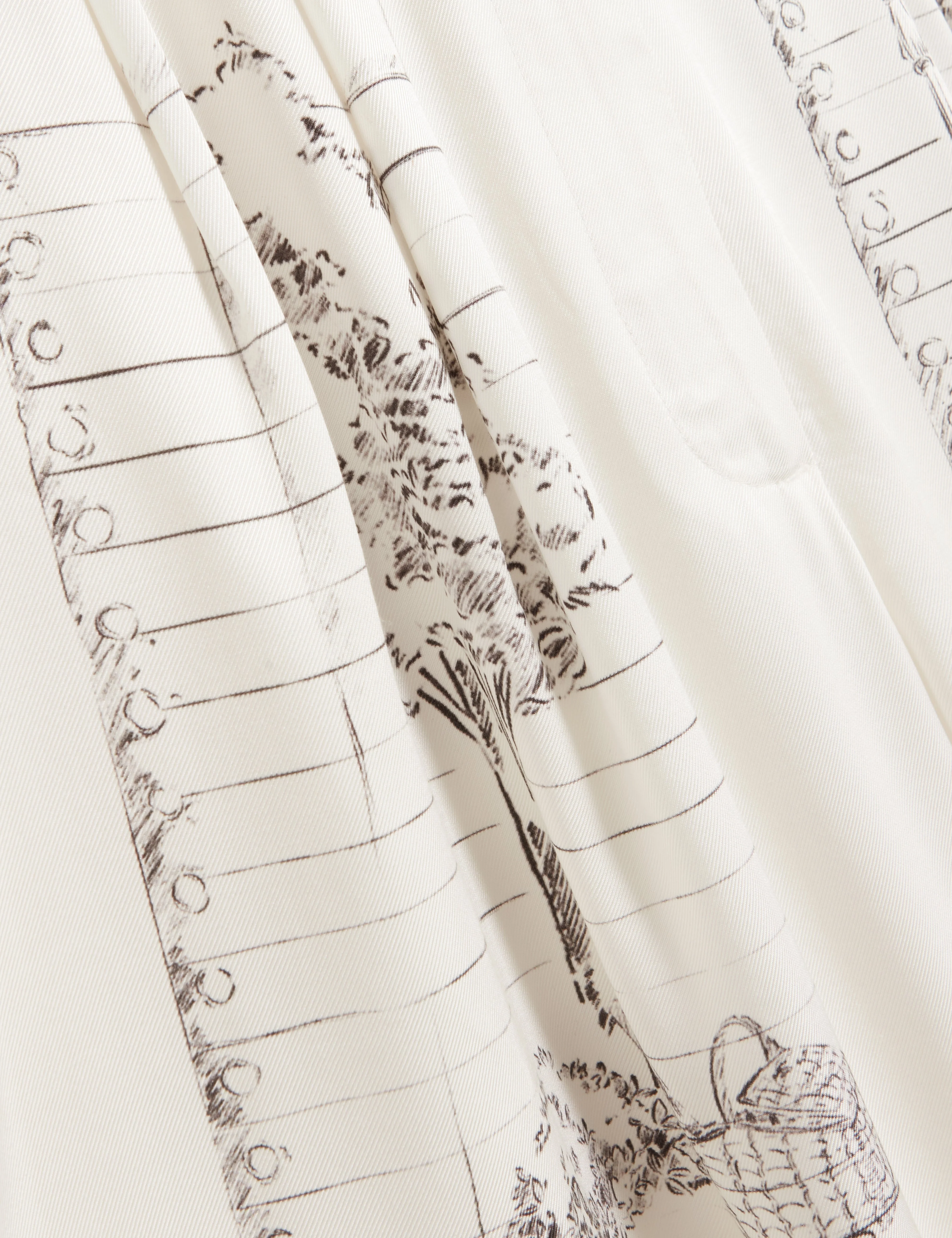 Busca Printed Wide Leg Trouser Ivory - Image 3