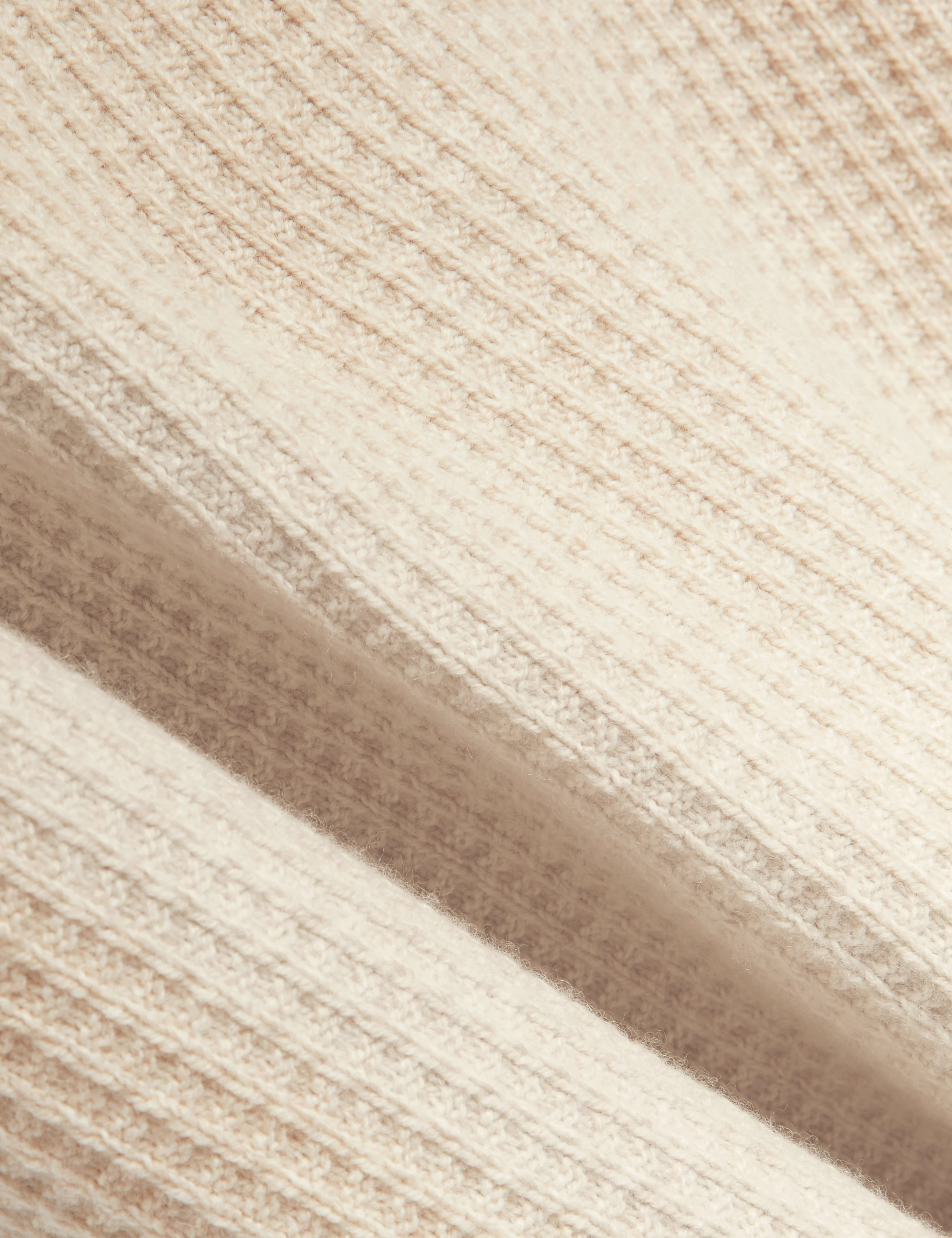 Caelum Short Sleeve Herringbone Placement Stitch Polo Natural - Image 3