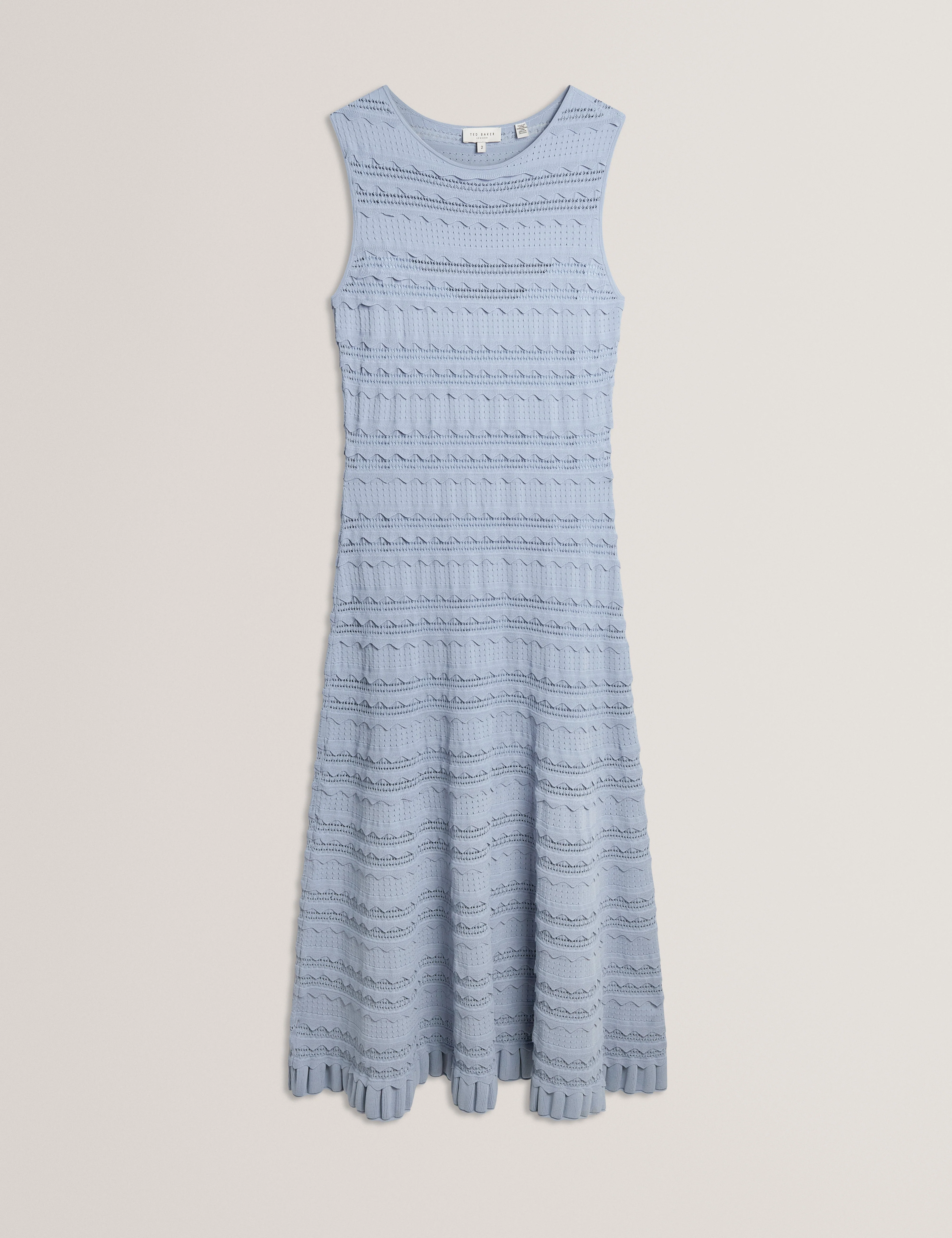 Cahrlie Knitted Midi Dress Lt-Blue - Image 6