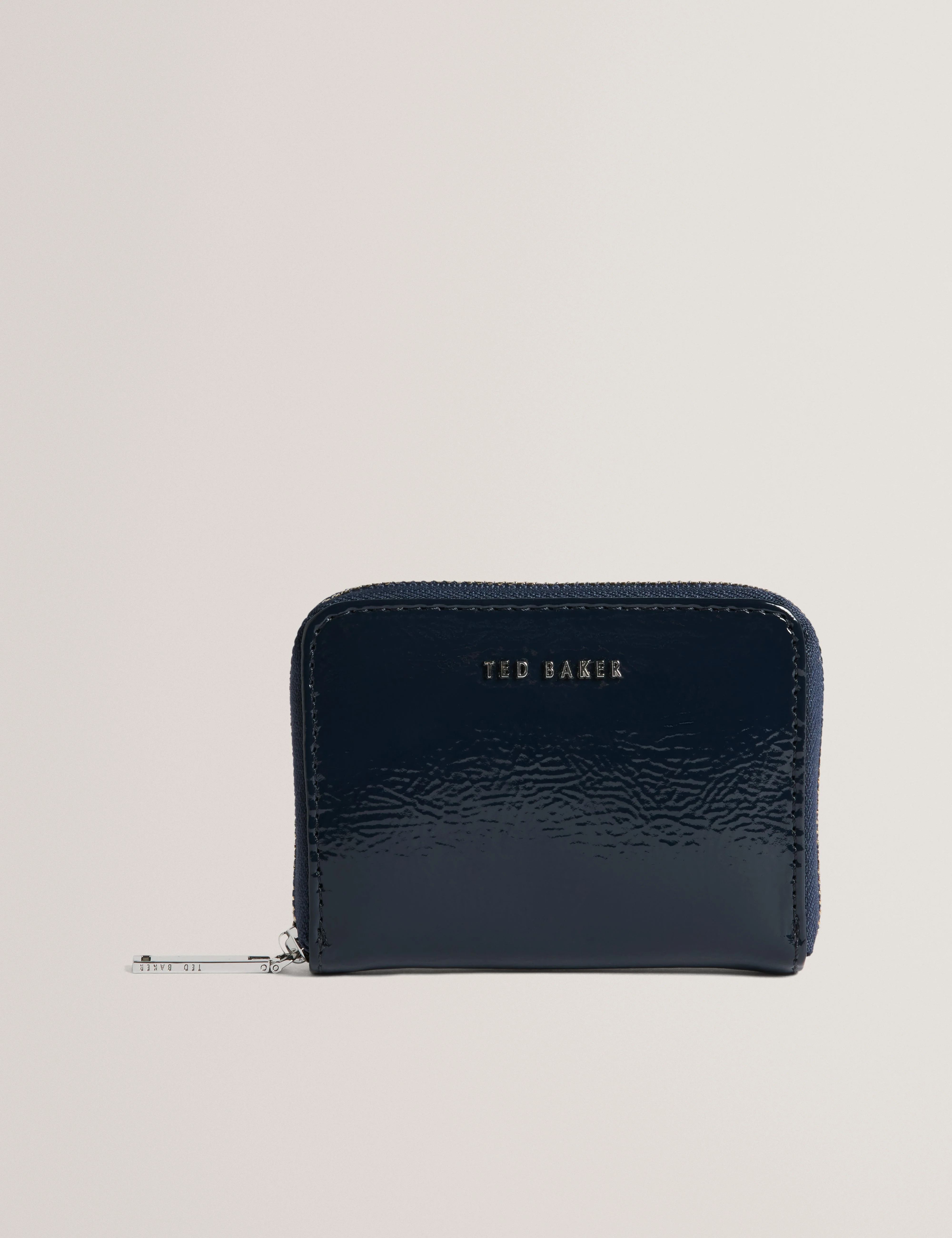 Cailee Small Crinkle Zip Around Purse Navy