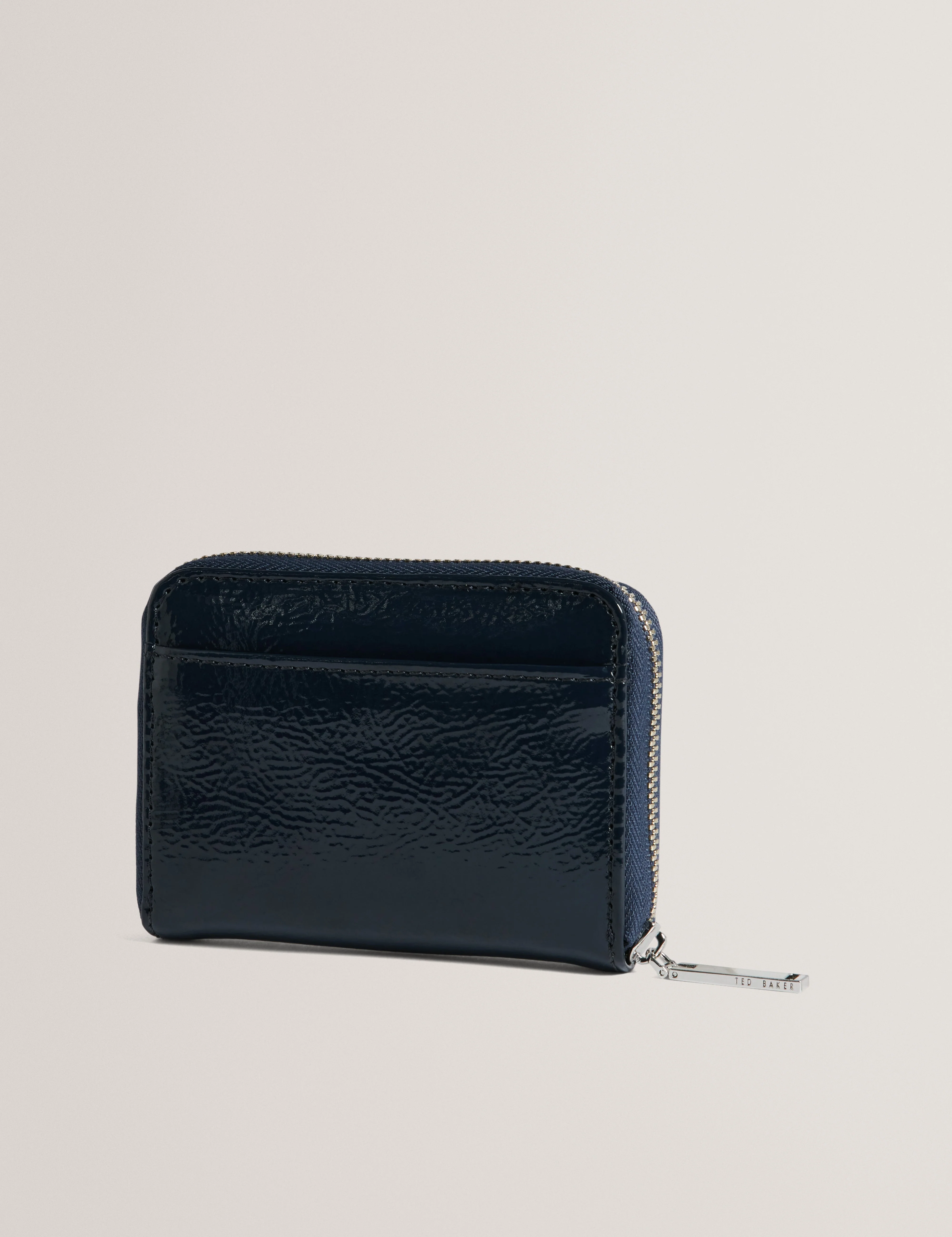 Cailee Small Crinkle Zip Around Purse Navy - Image 3