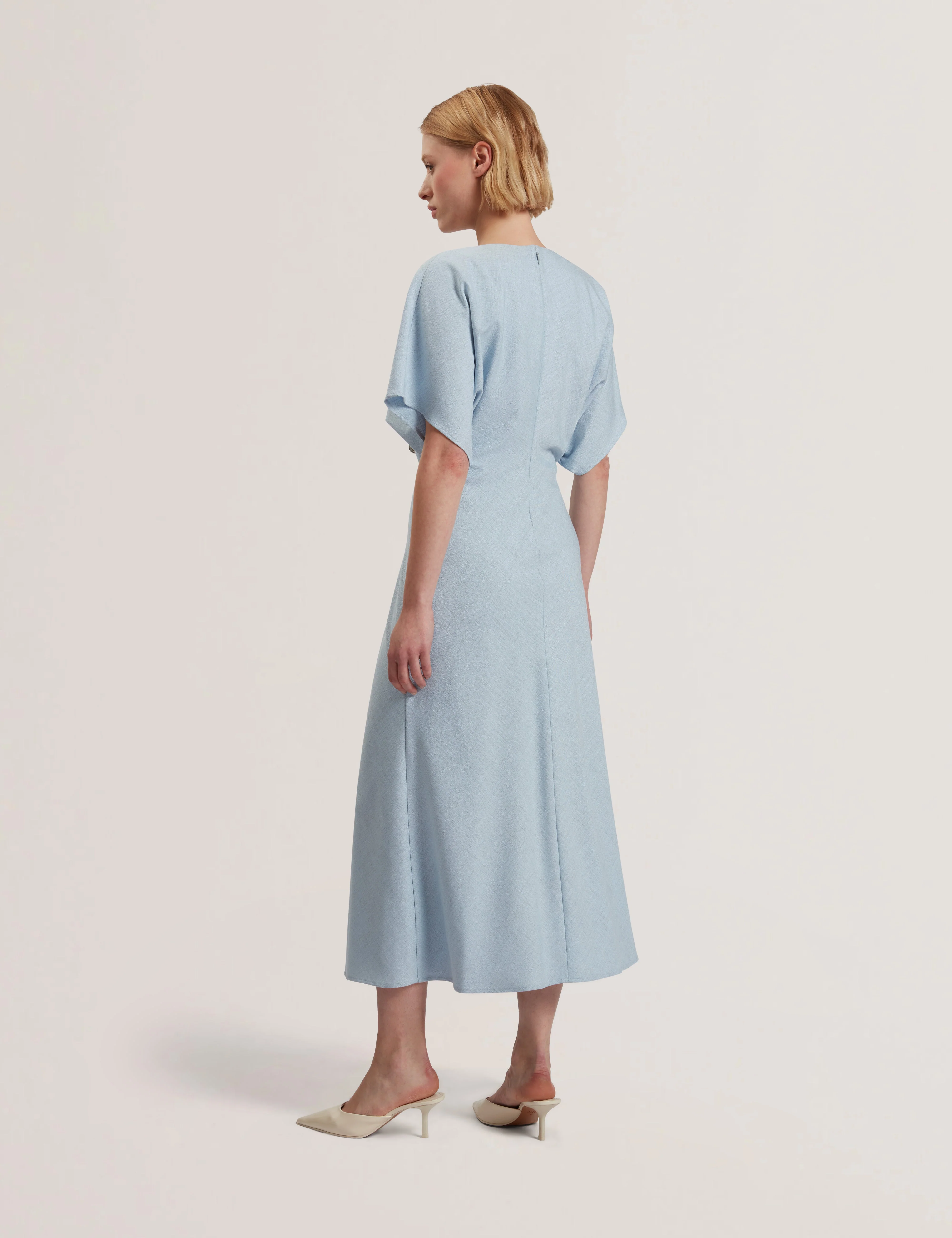 Carnid Tailored Longline Short Sleeve Pl-Blue - Image 3