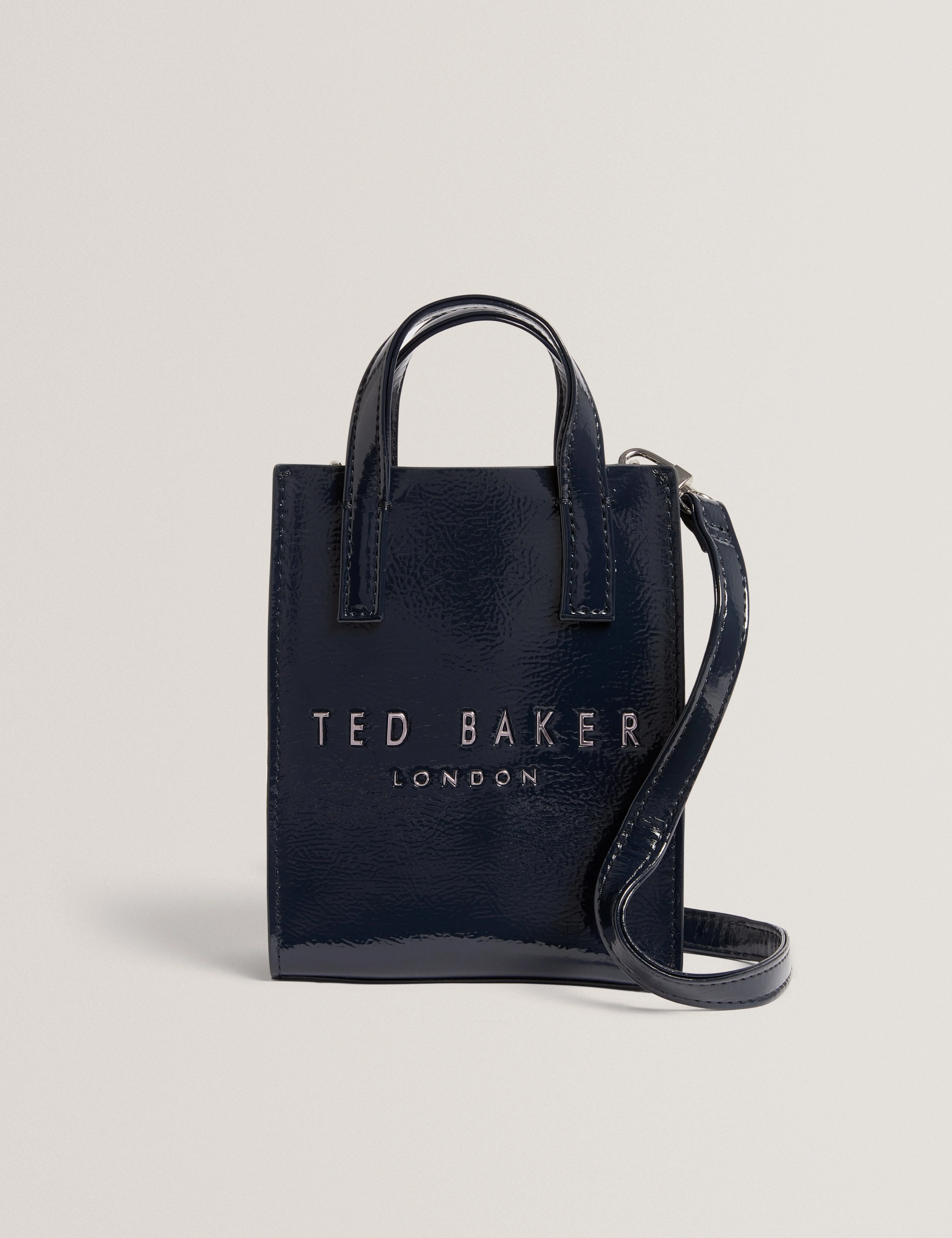 Cathhy Mini Printed Crinkle Icon Bag Navy