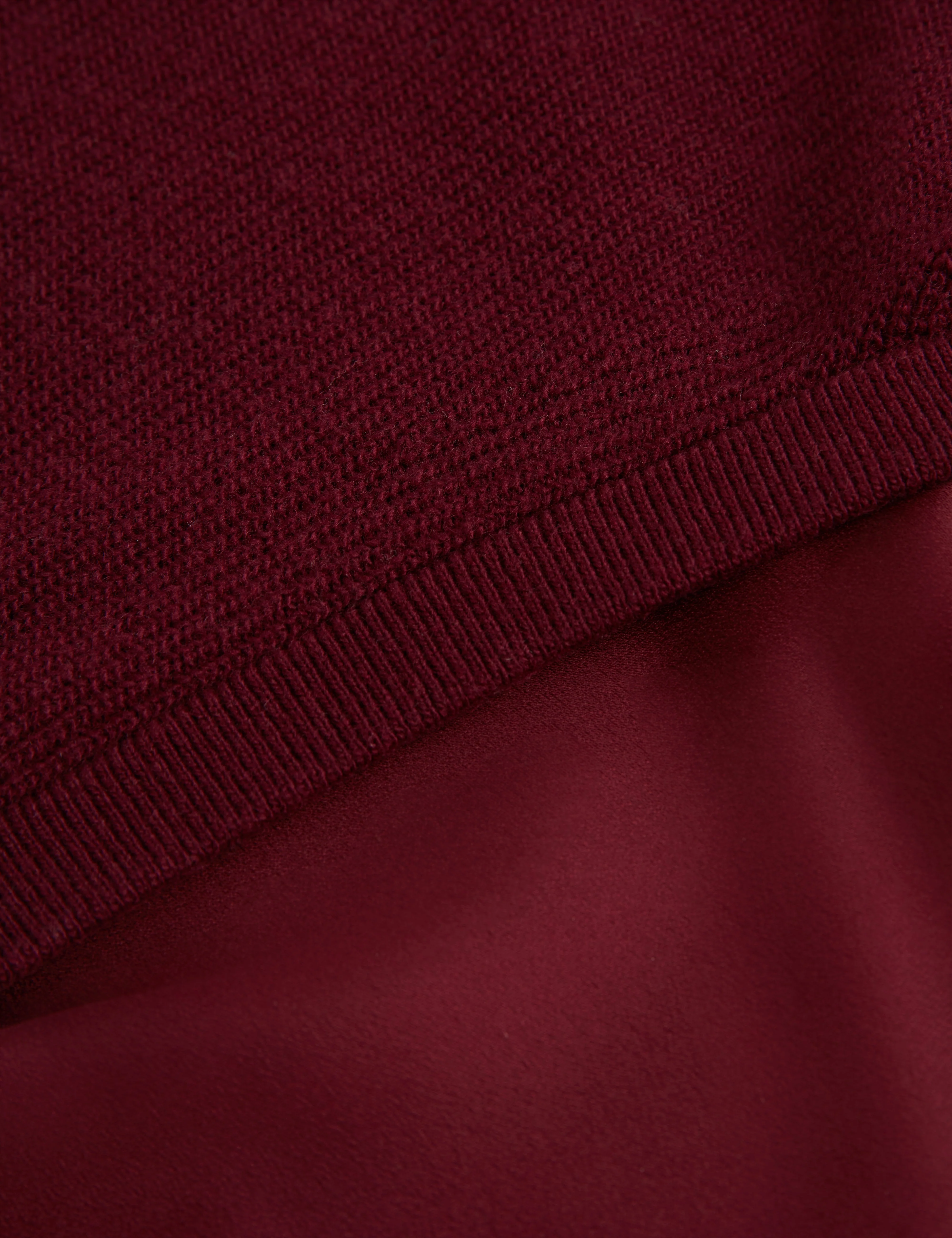 Caycey Woven Sleeve Knitted Jumper Maroon - Image 3
