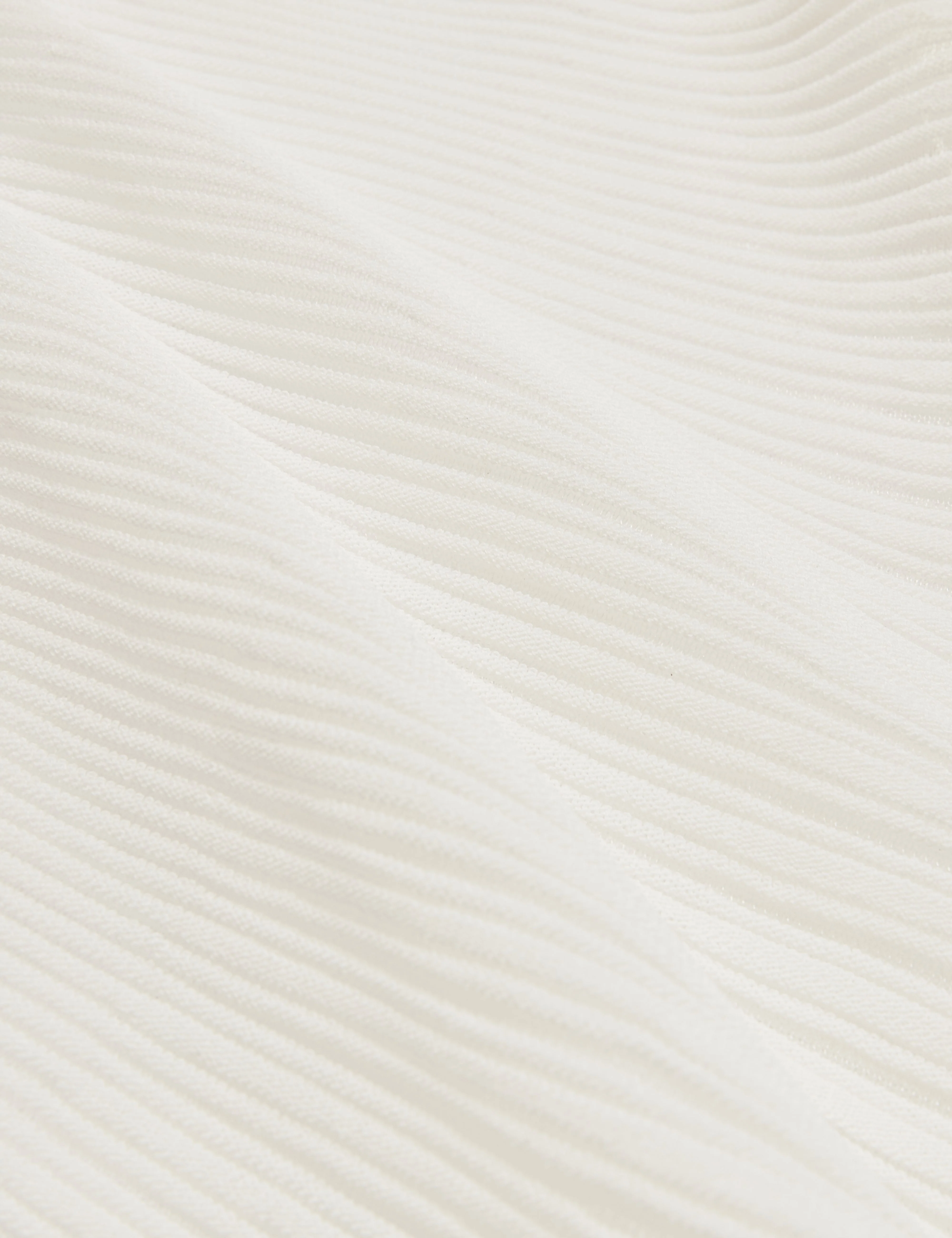 Ceyloa Long Sleeve Sheer Detail Knit Top White - Image 3