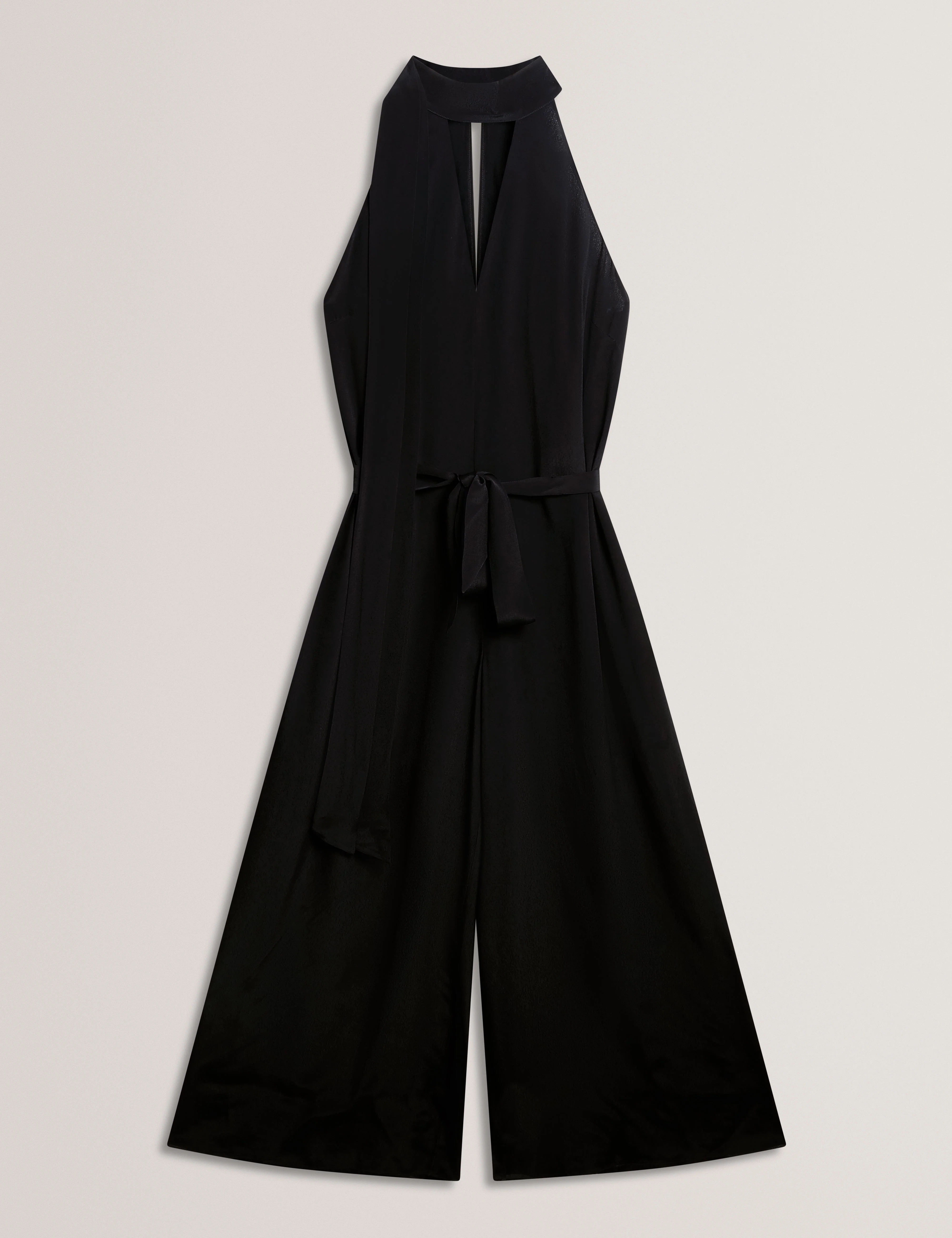 Chiva Sleeveless Tie Neck Detail Jumpsuit Black - Image 6