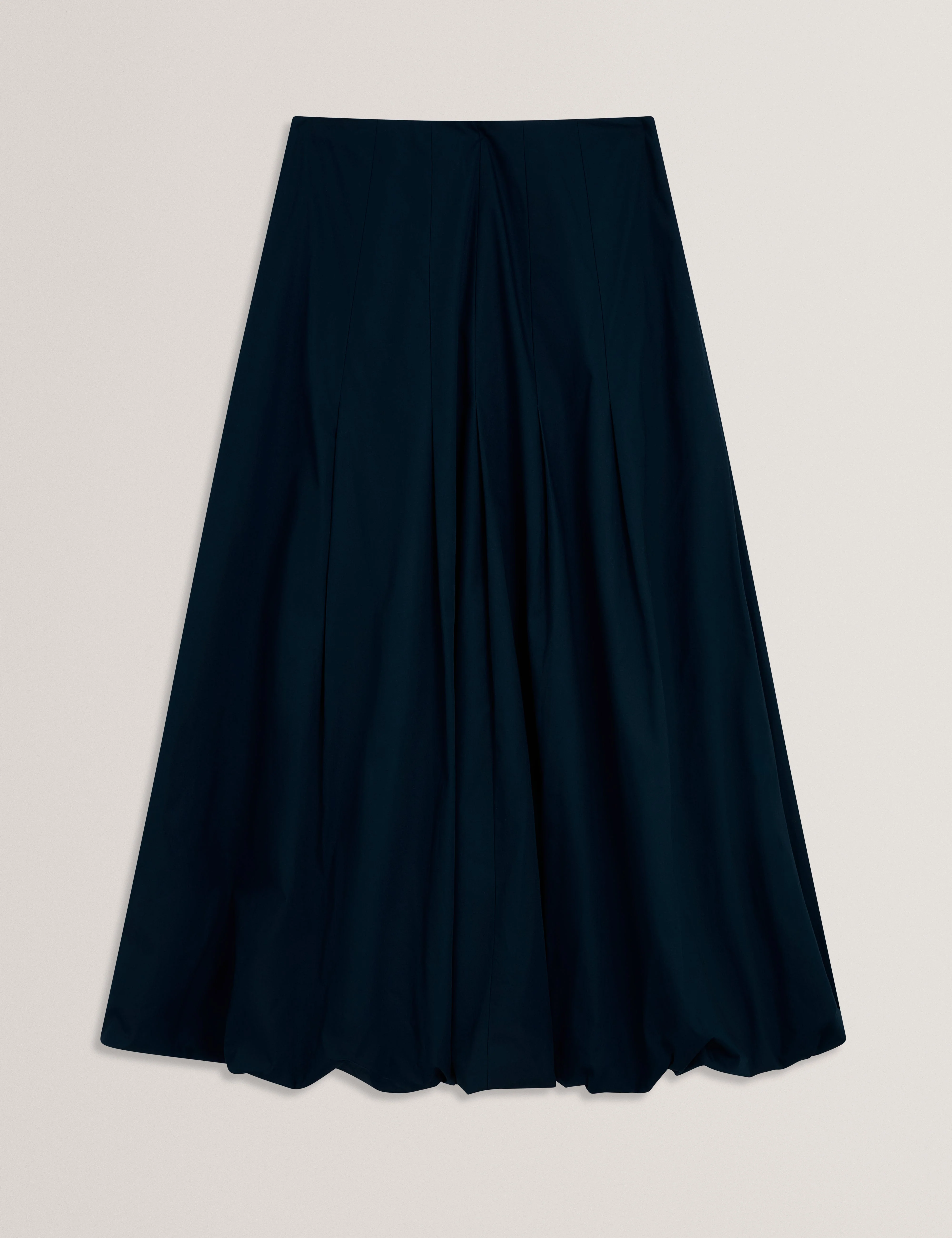 Cinnaba Seam Detail Bubble Midi Skirt Dk-Blue