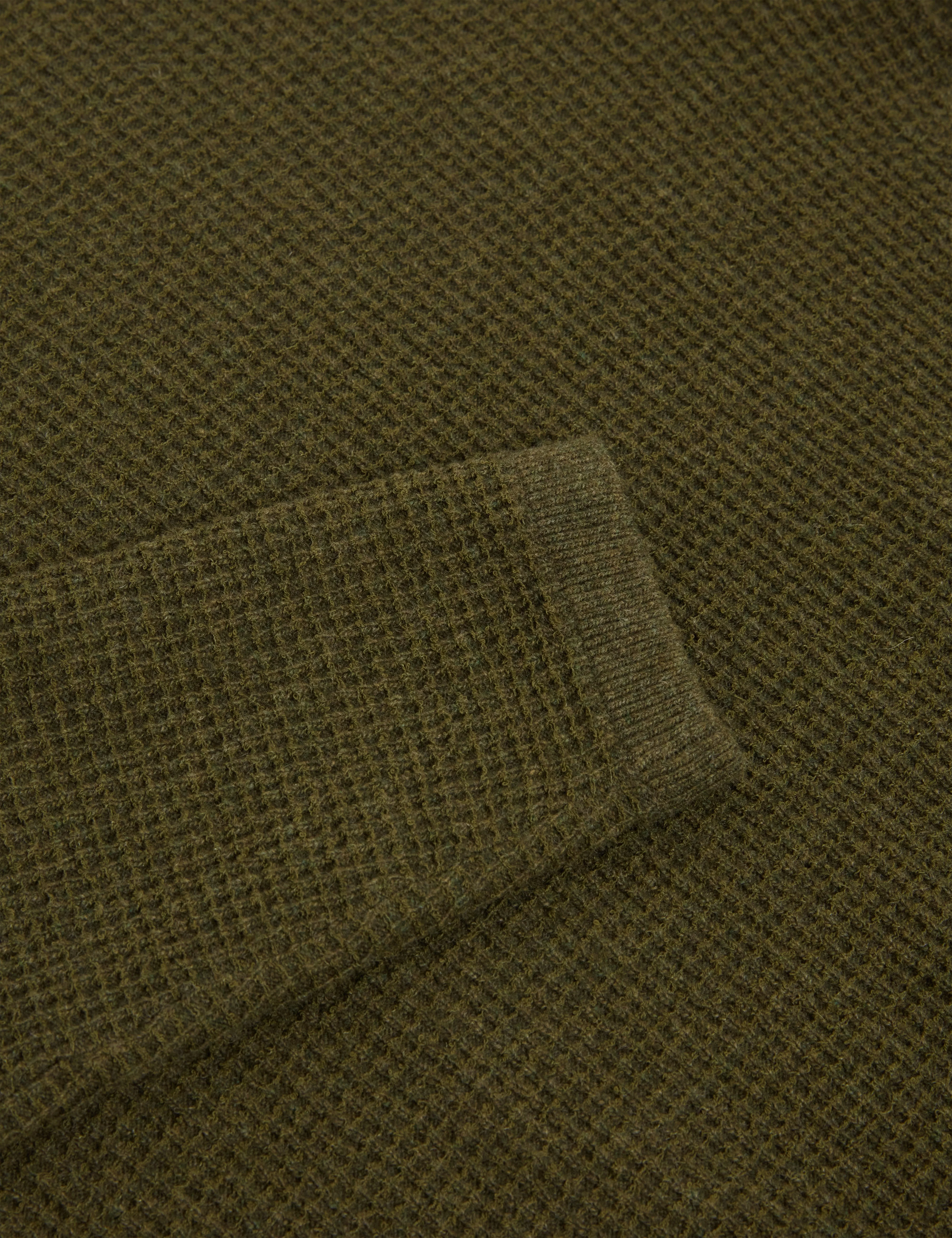 Clacx Ls Waffle Stitch Crew Neck Olive
