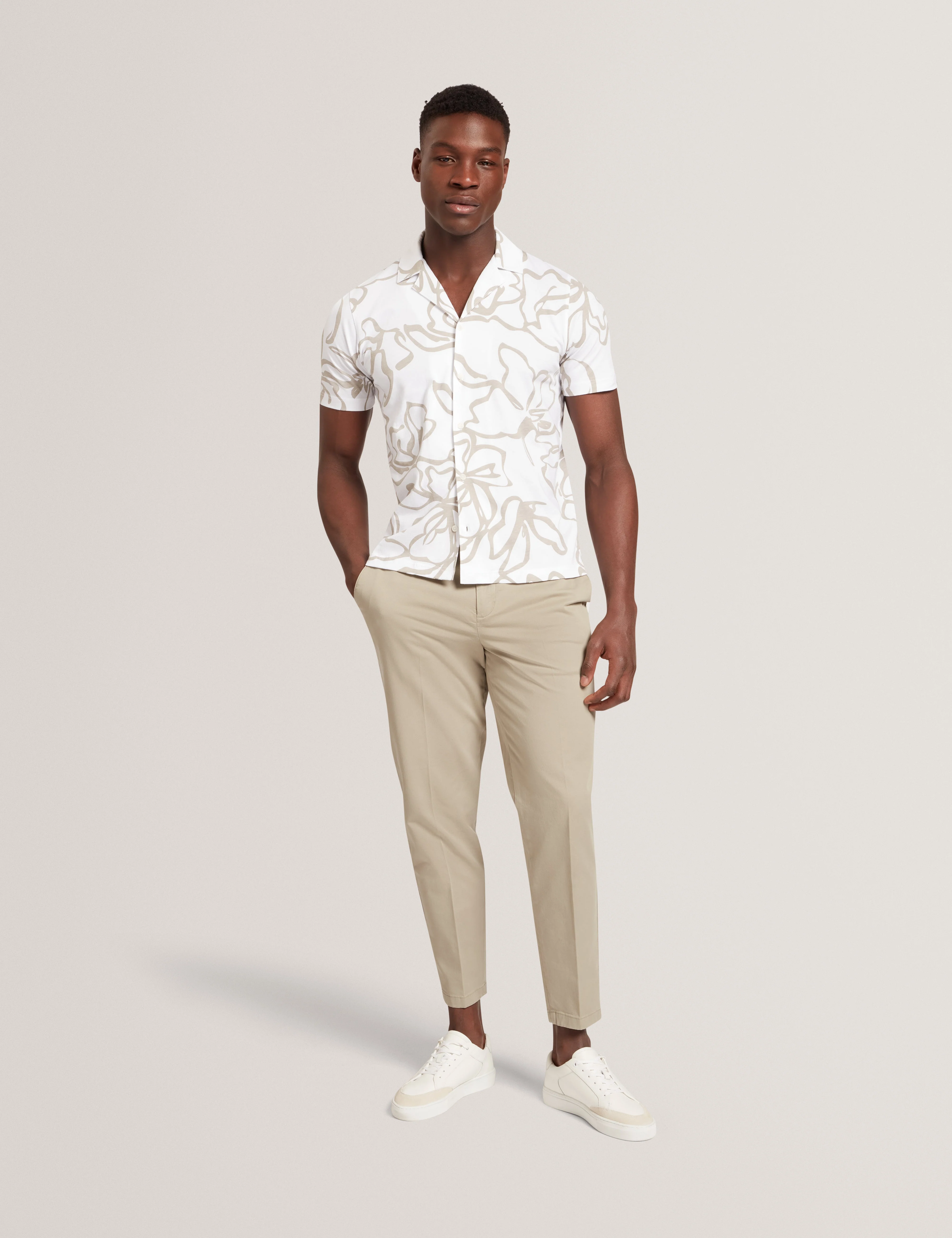 Claub Short Sleeve Floral Jersey Shirt White - Image 2