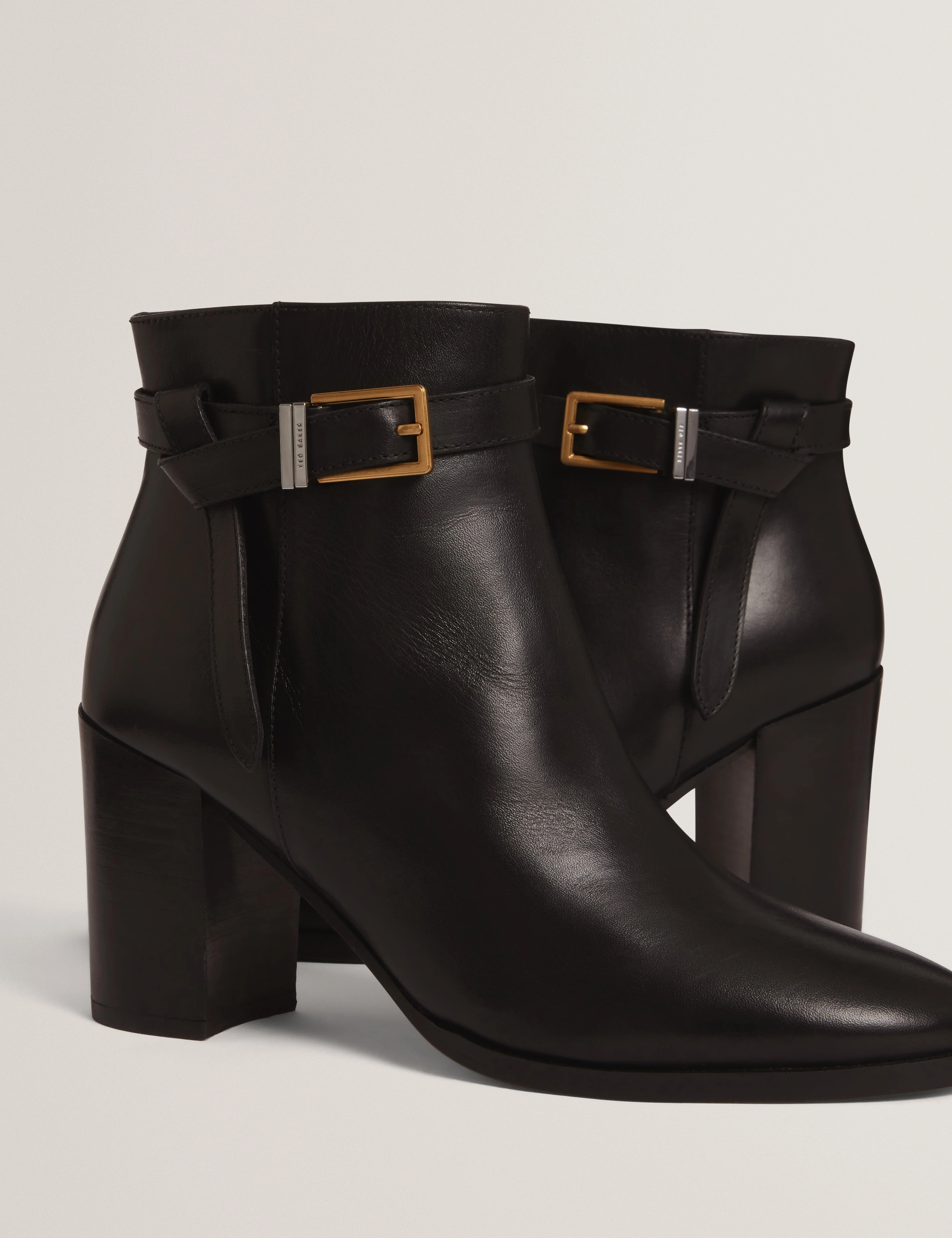 Cleonna Belt Detail Heeled Ankle Boot Black - Image 3