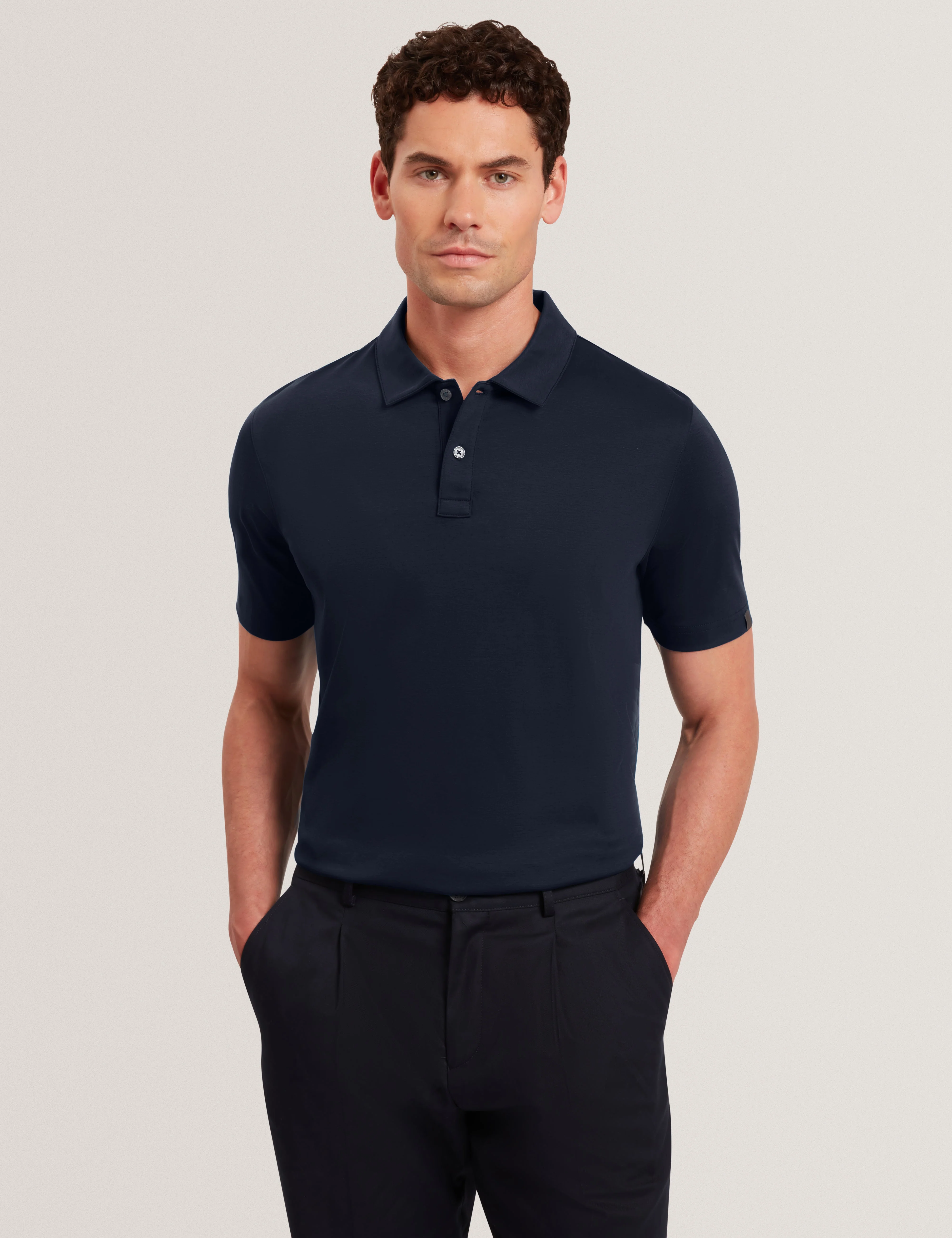 Connall Short Sleeve Regular Soft Touch Polo Navy