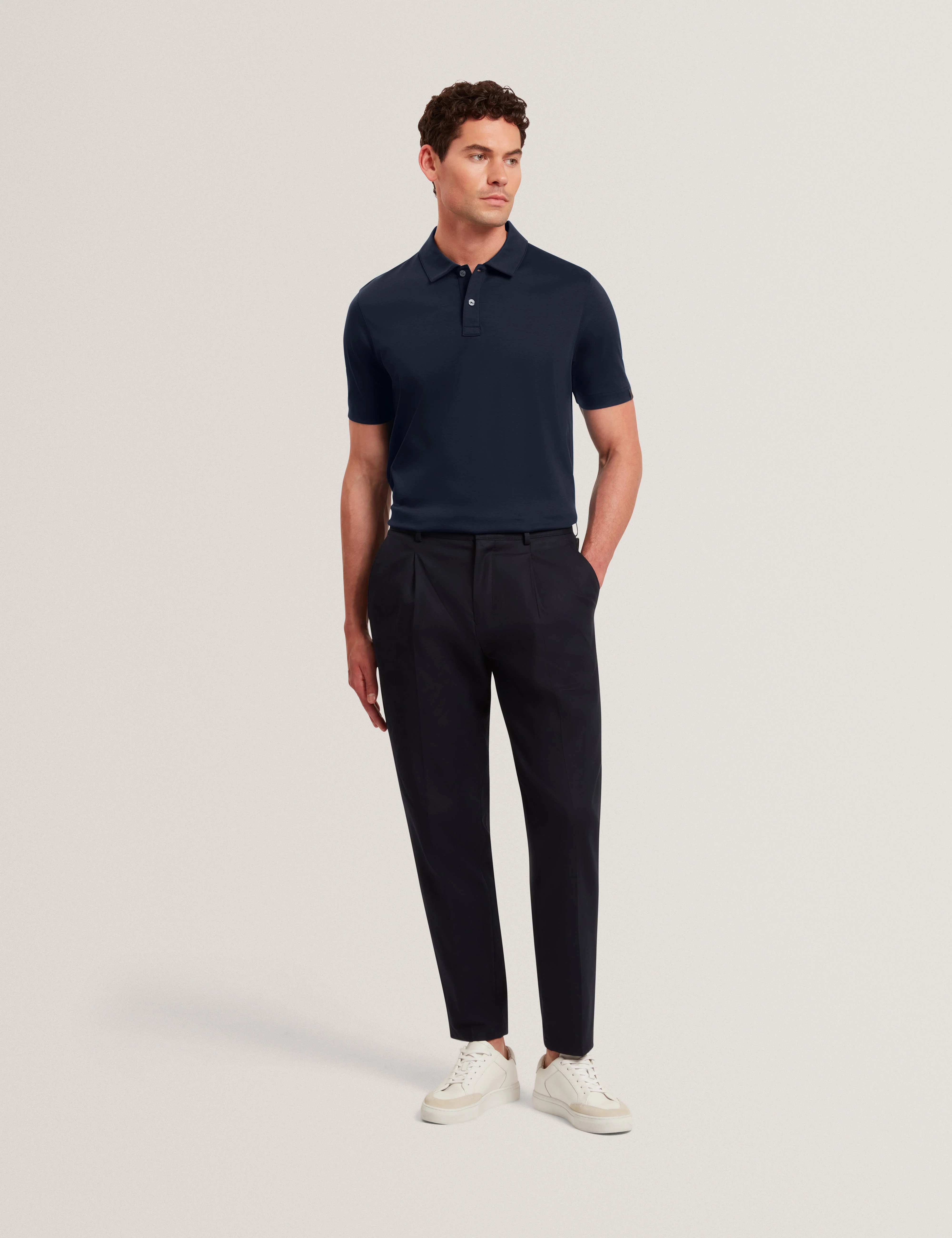 Connall Short Sleeve Regular Soft Touch Polo Navy - Image 2