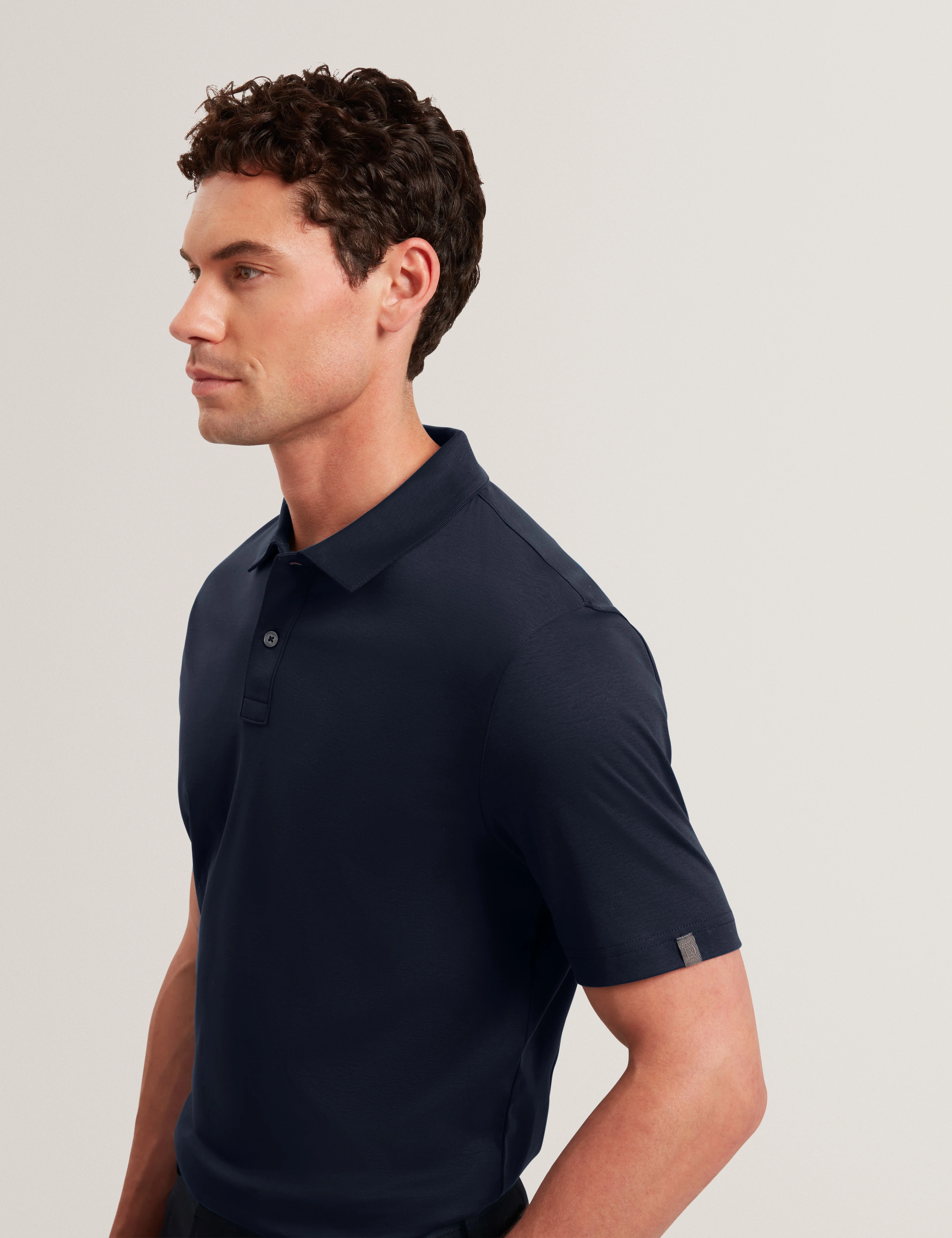 Connall Short Sleeve Regular Soft Touch Polo Navy - Image 4