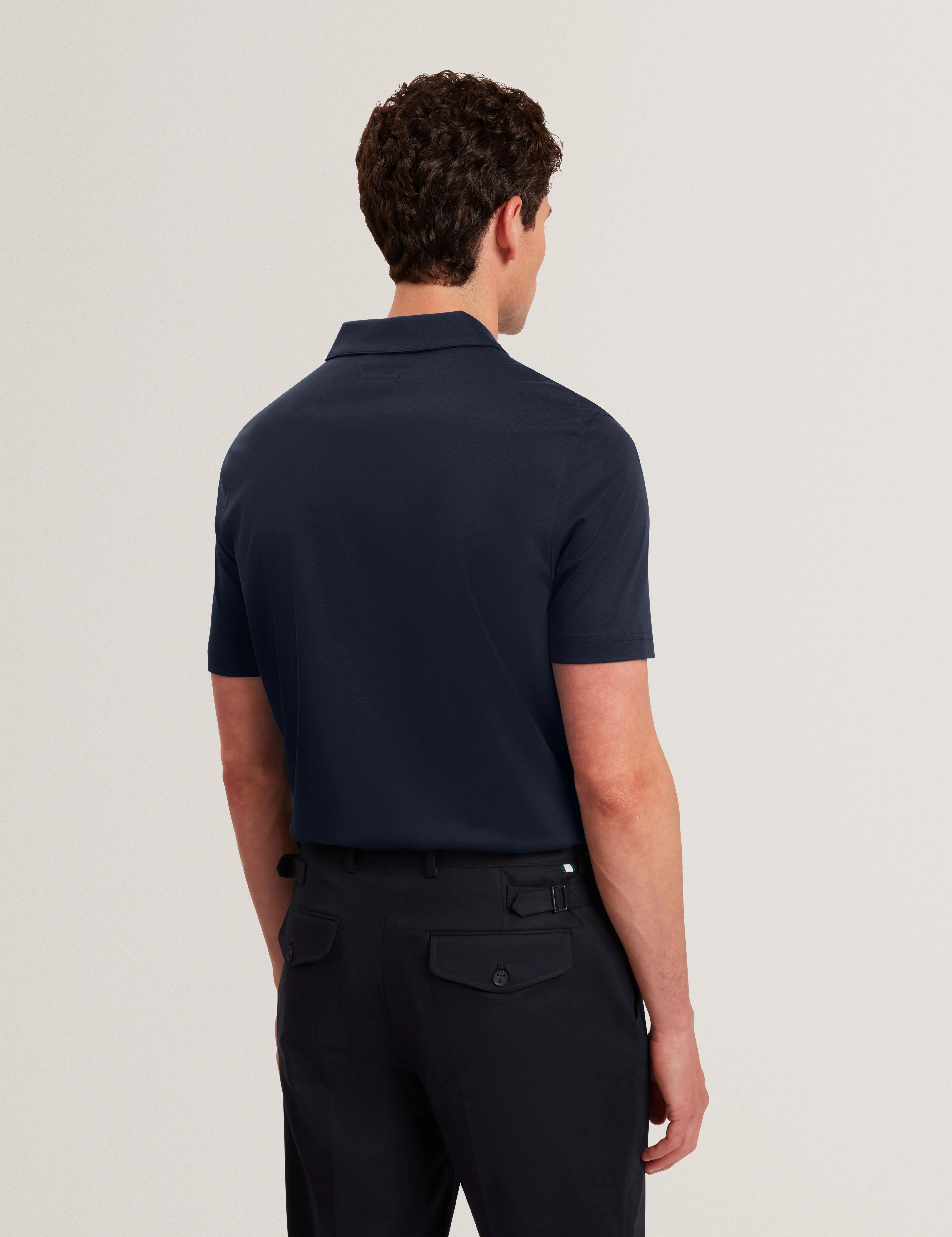 Connall Short Sleeve Regular Soft Touch Polo Navy - Image 5
