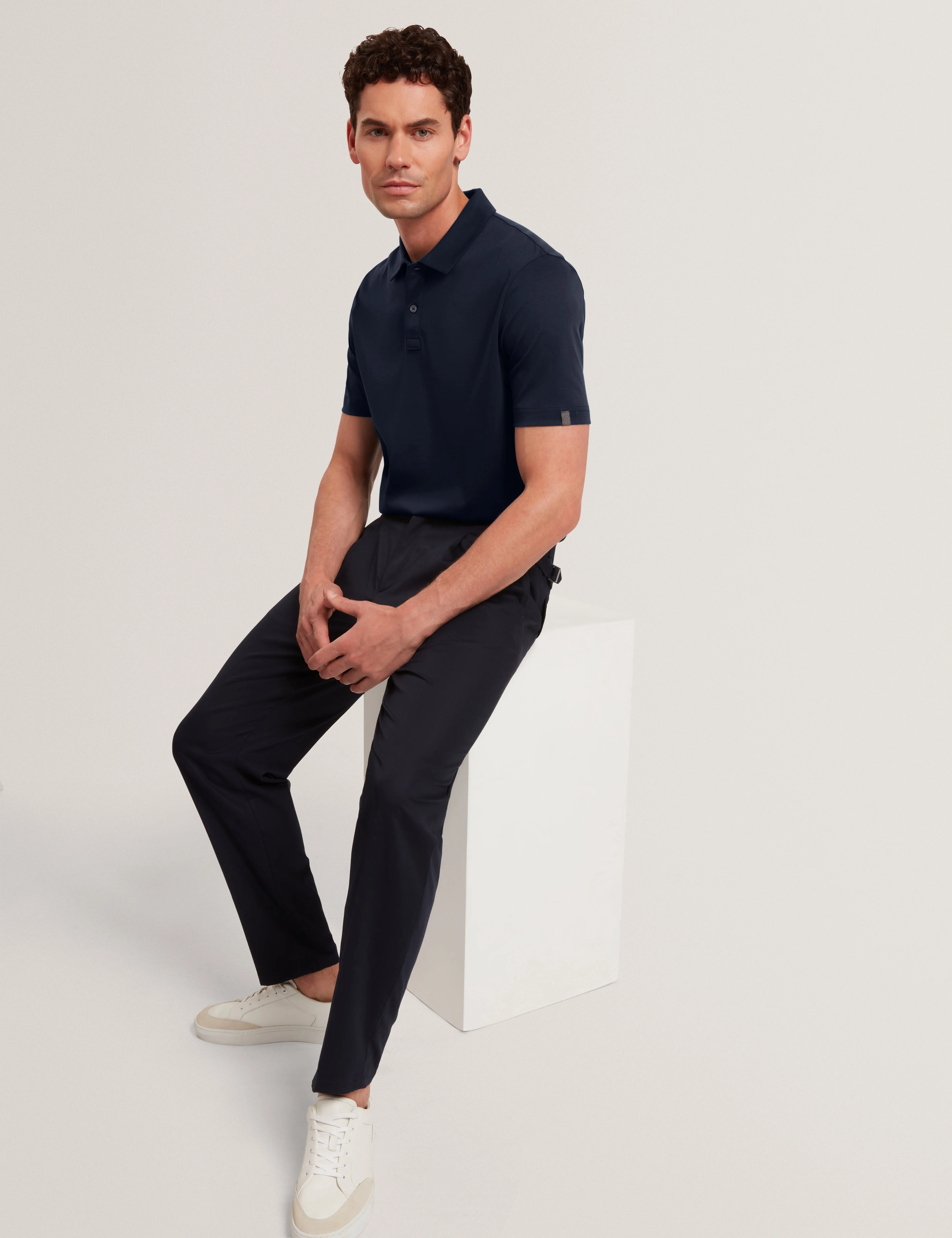 Connall Short Sleeve Regular Soft Touch Polo Navy - Image 6