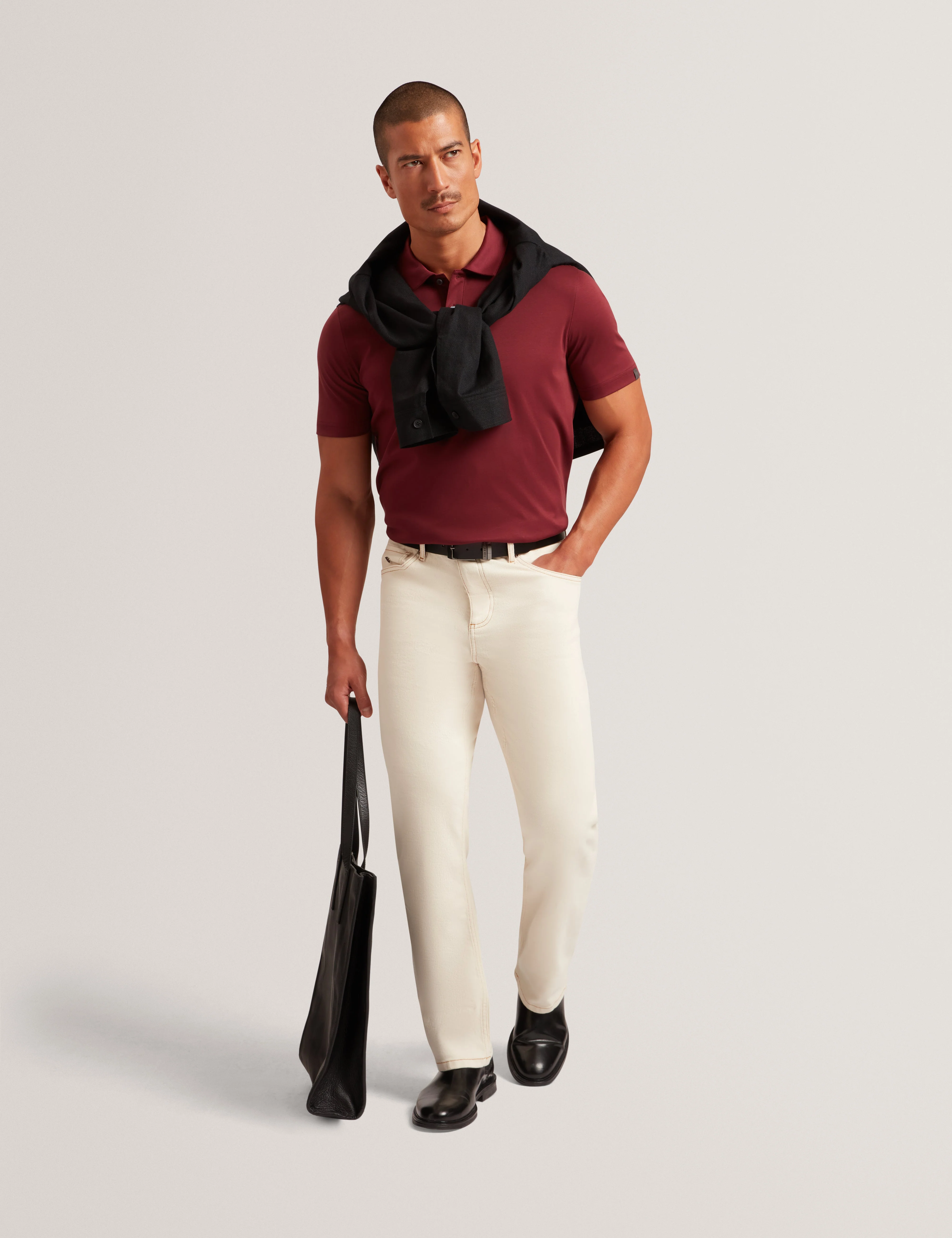 Connall Ss Regular Soft Touch Polo Maroon - Image 2