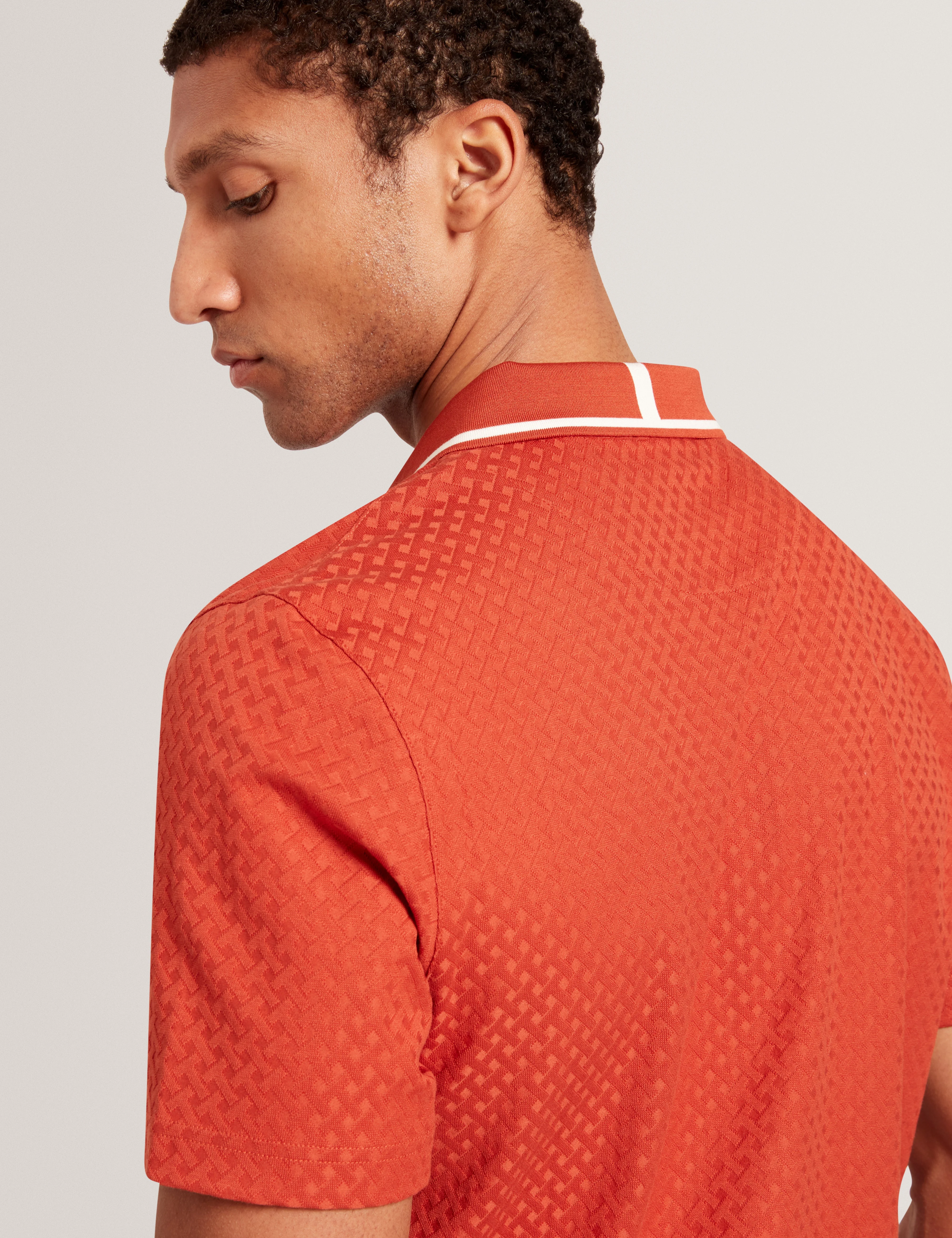 Cophen Short Sleeve Regular T Stitch Polo Shirt Dk-Orange - Image 2