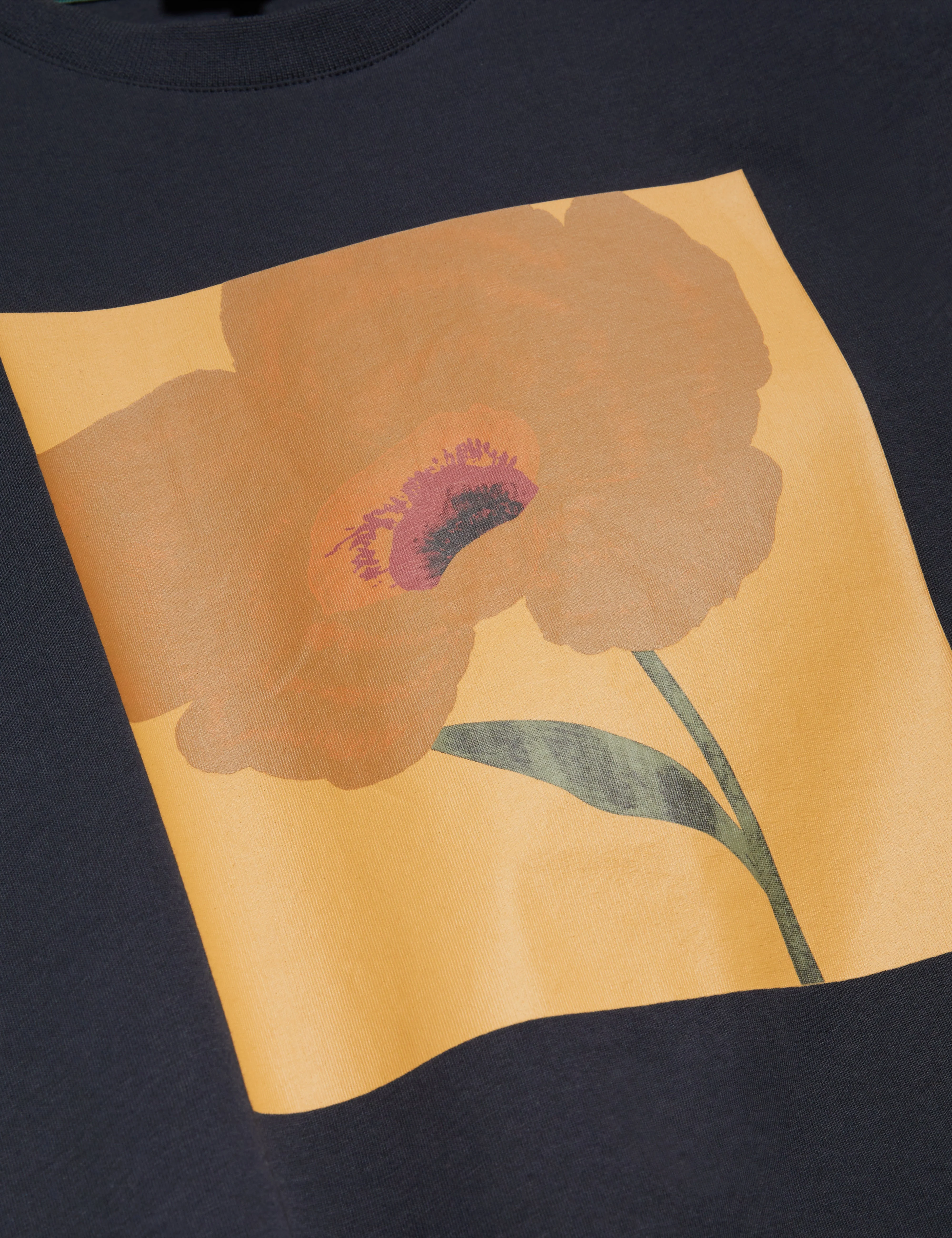 Crawley Ss Graphic Box Floral T-Shirt Navy - Image 3