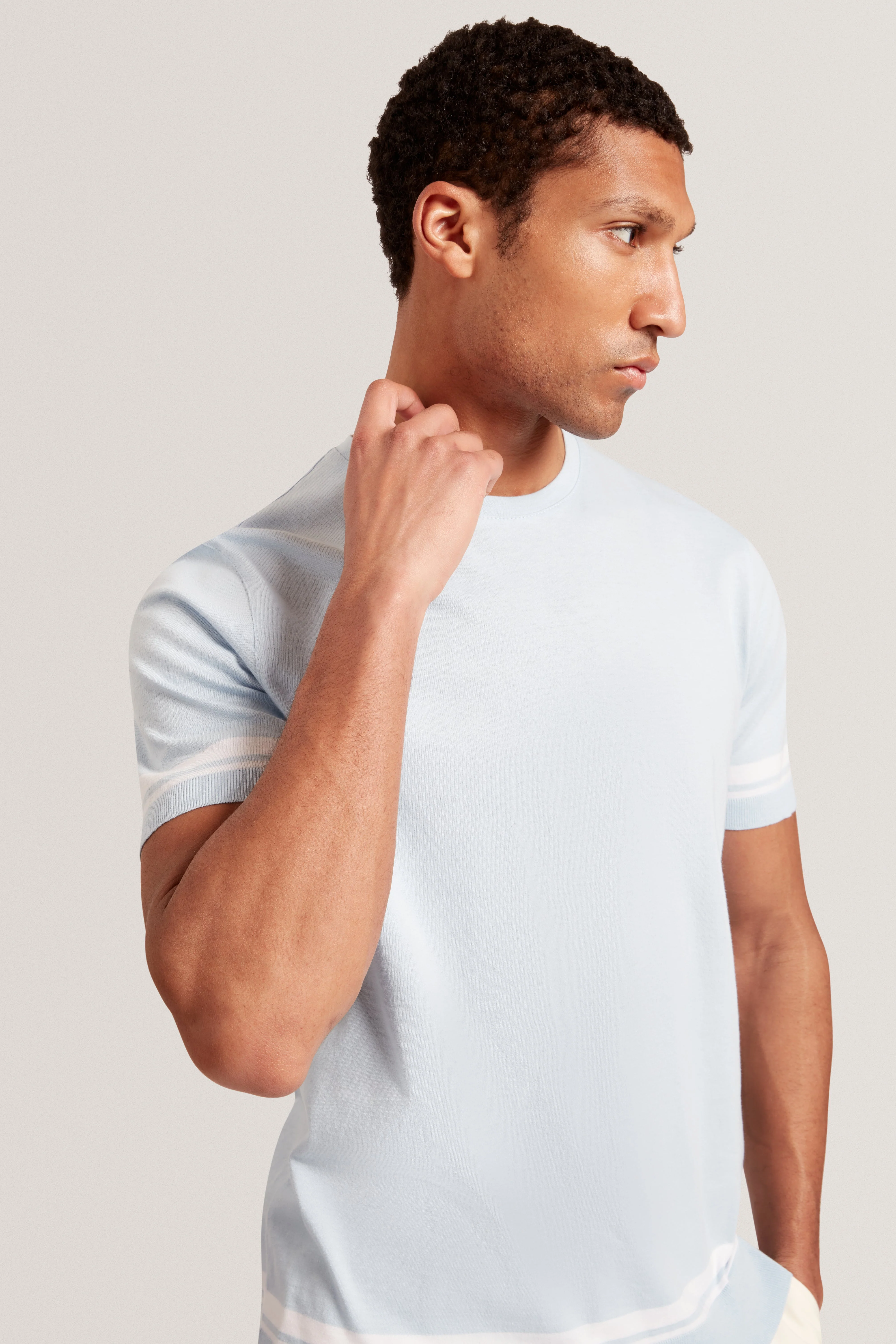 Eauts Short Sleeve Ribstart T-Shirt Pl-Blue - Image 4