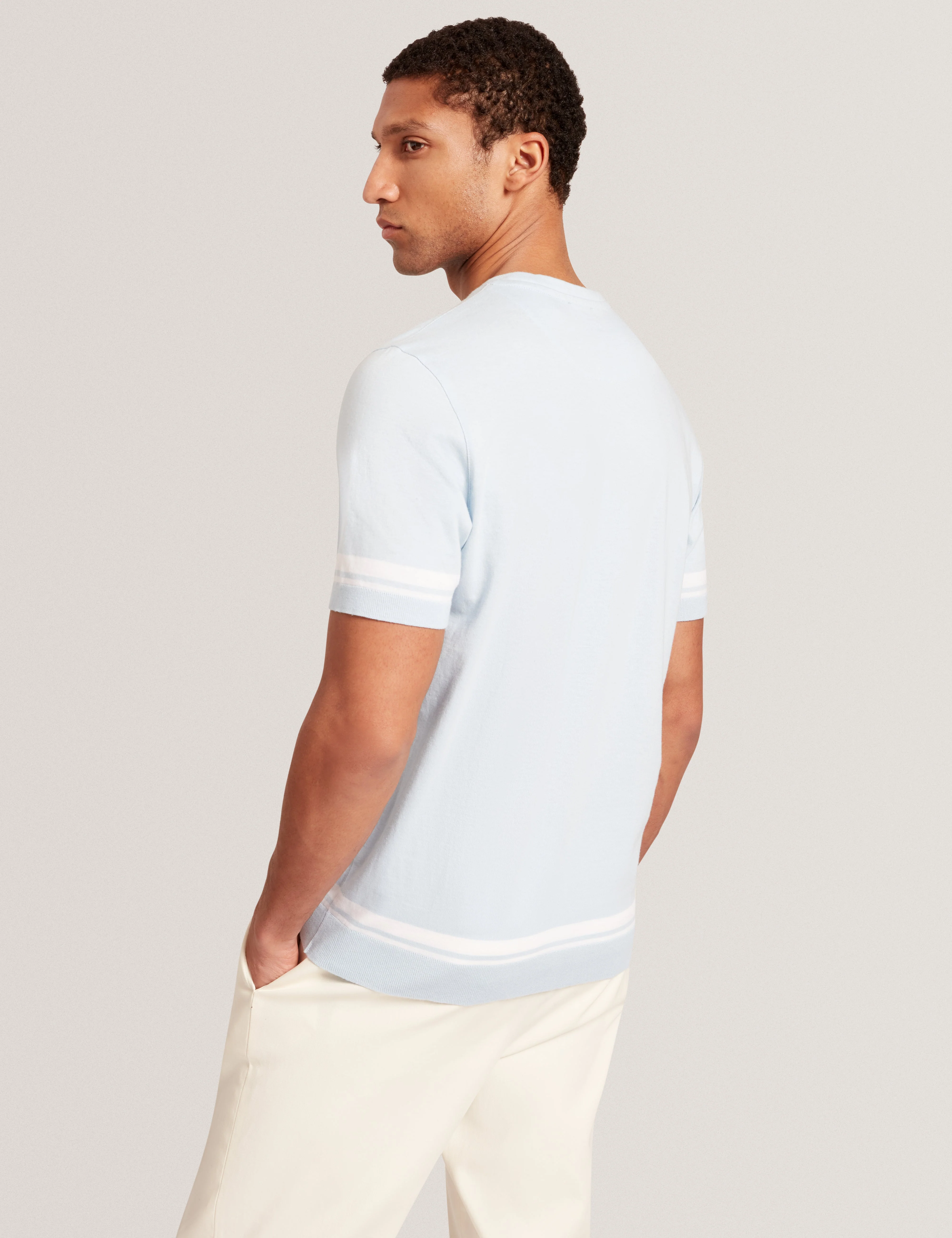 Eauts Short Sleeve Ribstart T-Shirt Pl-Blue - Image 5