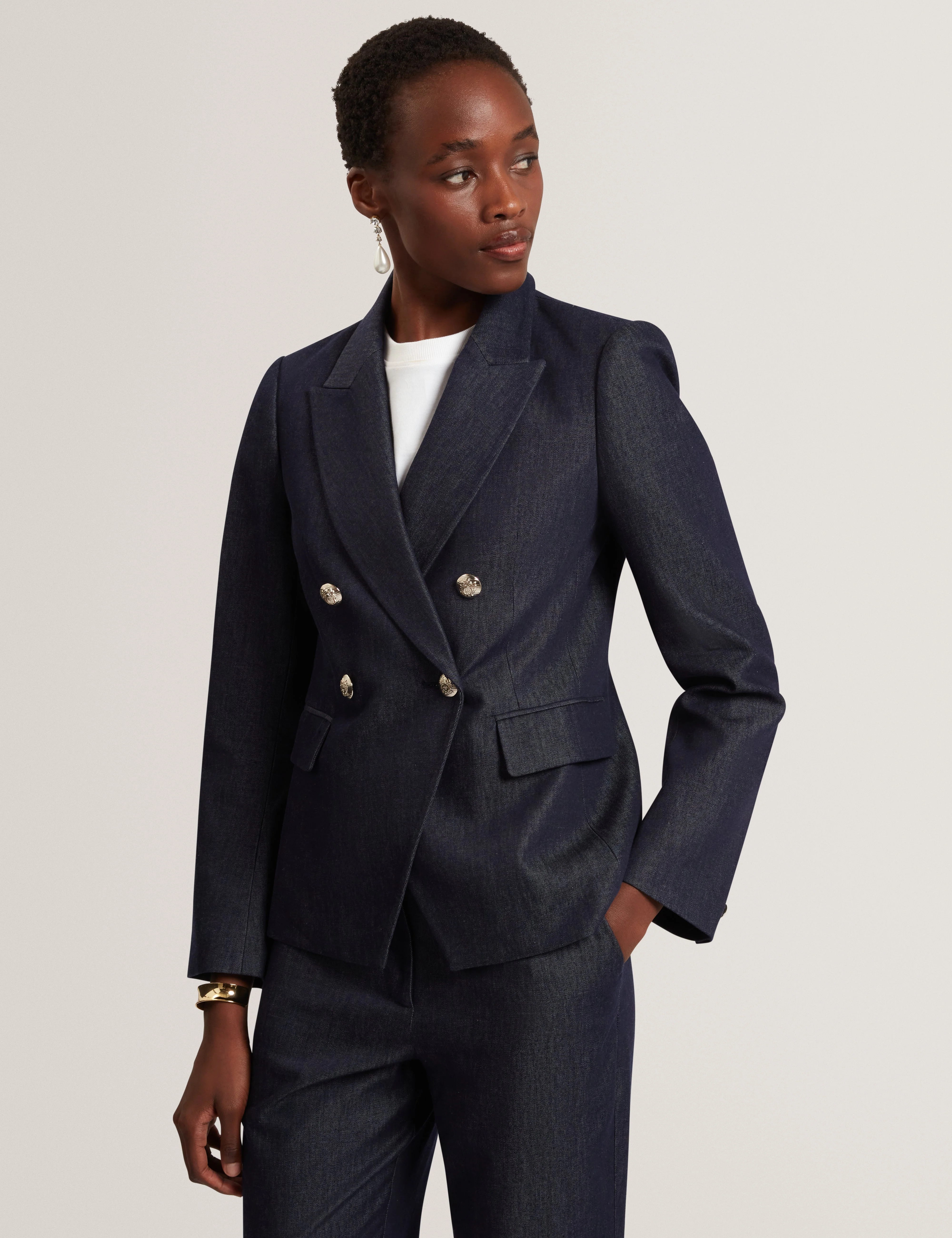 Eliviab Tailored Blazer Dk-Blue