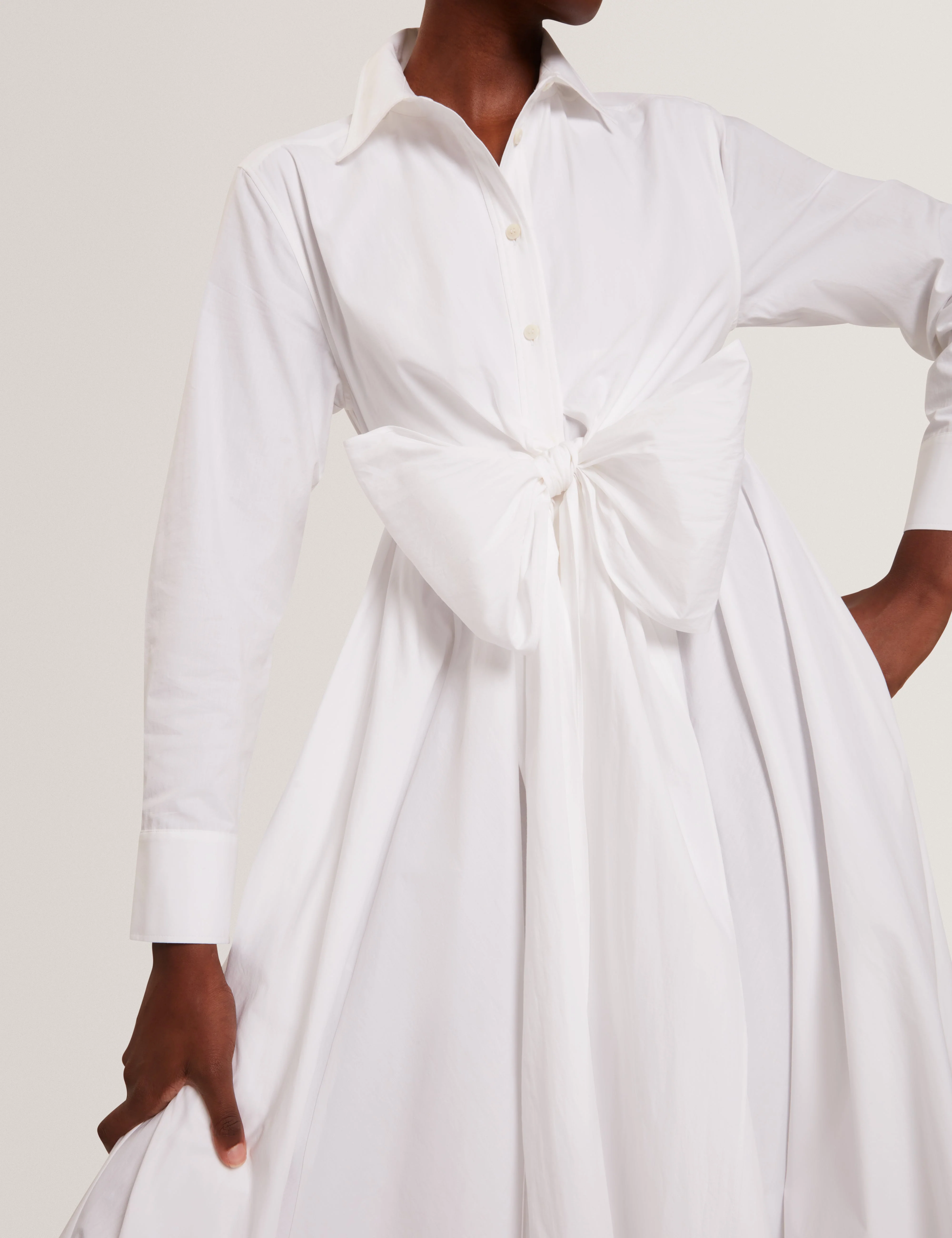 Ellisia Wrap Shirt Midi Dress White - Image 4
