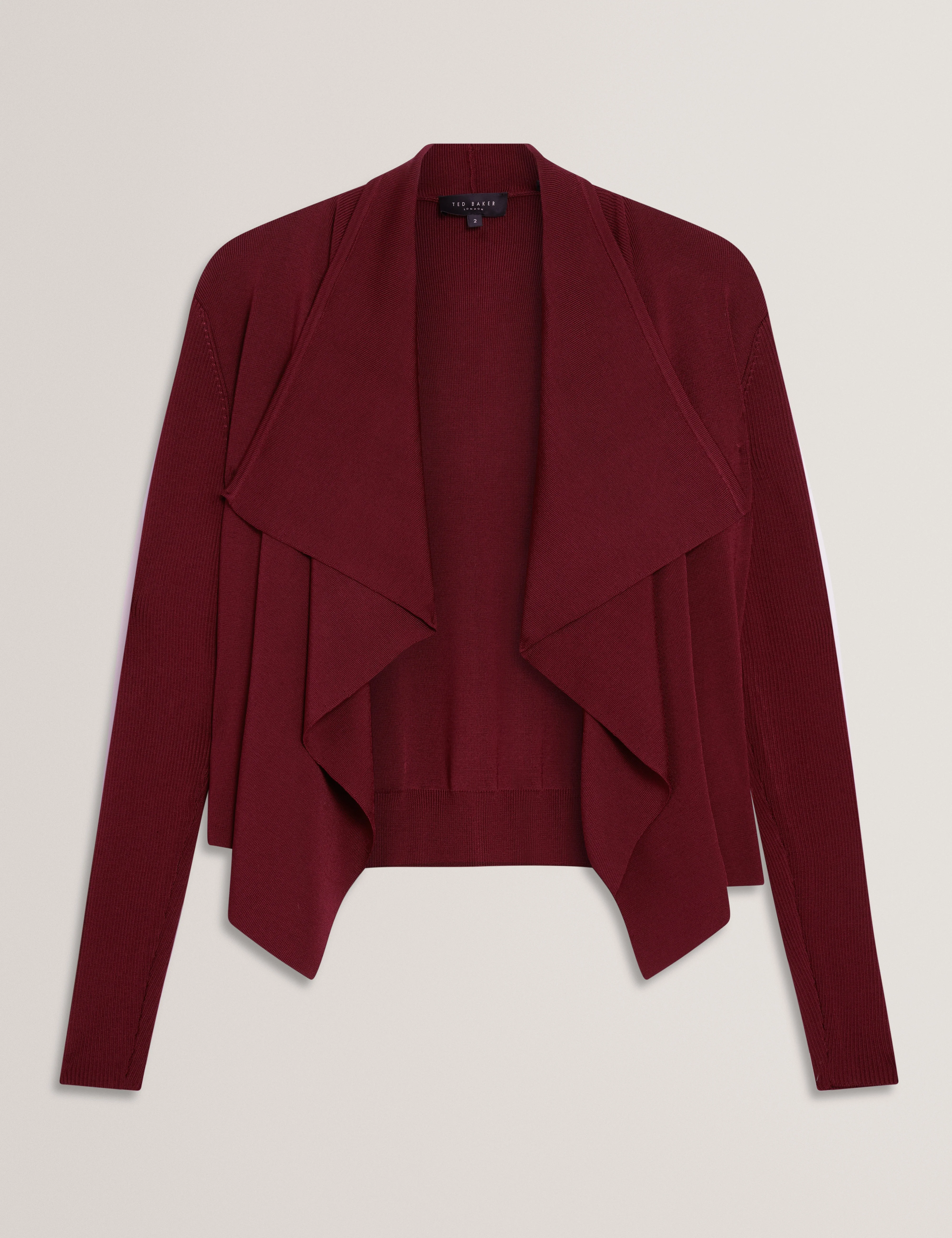 Elliyy Waterfall Front Cardigan Maroon - Image 7