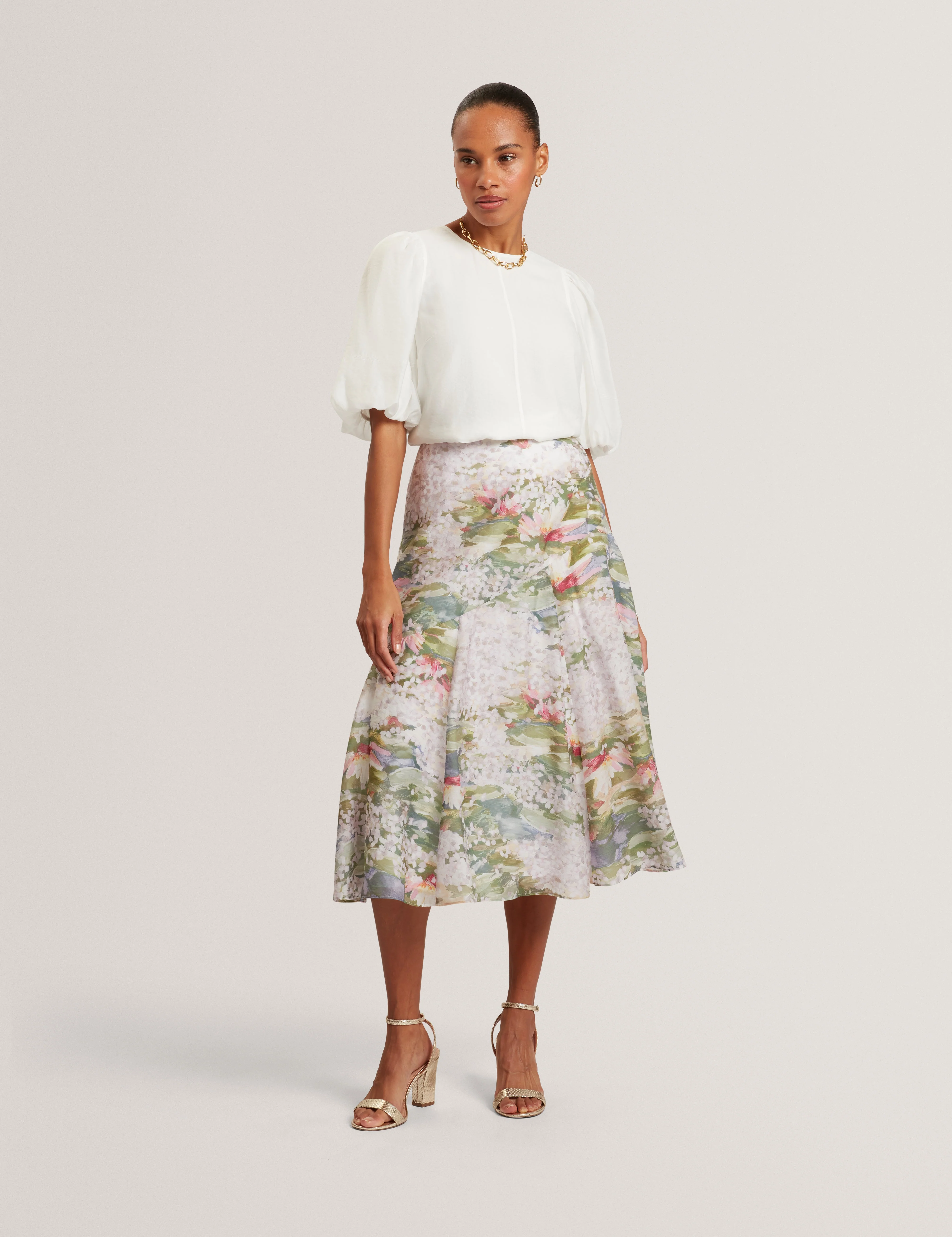 Elni Puff Sleeve Top Ivory - Image 2