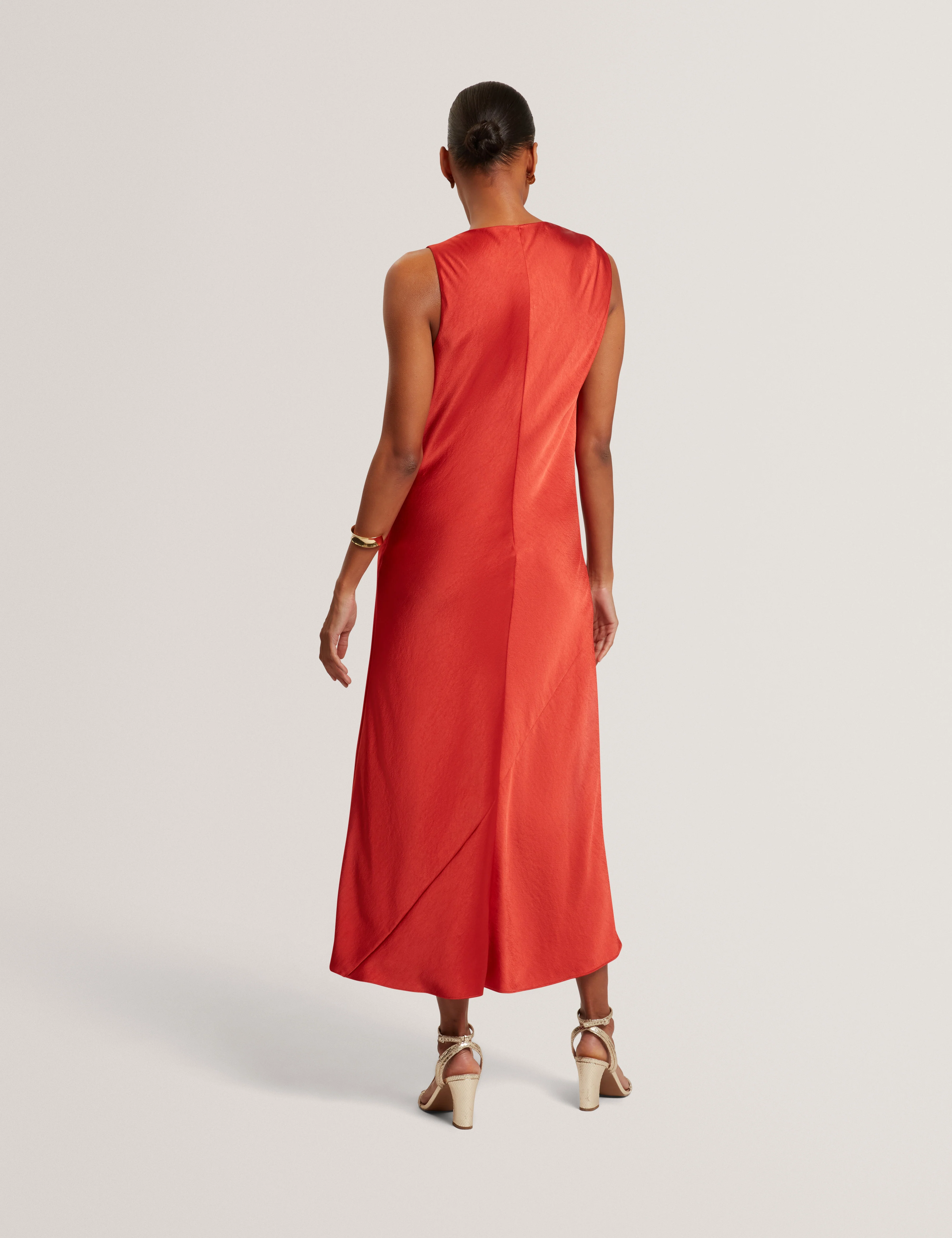 Elouize Twist Detail Midi Dress Brt-Red - Image 4