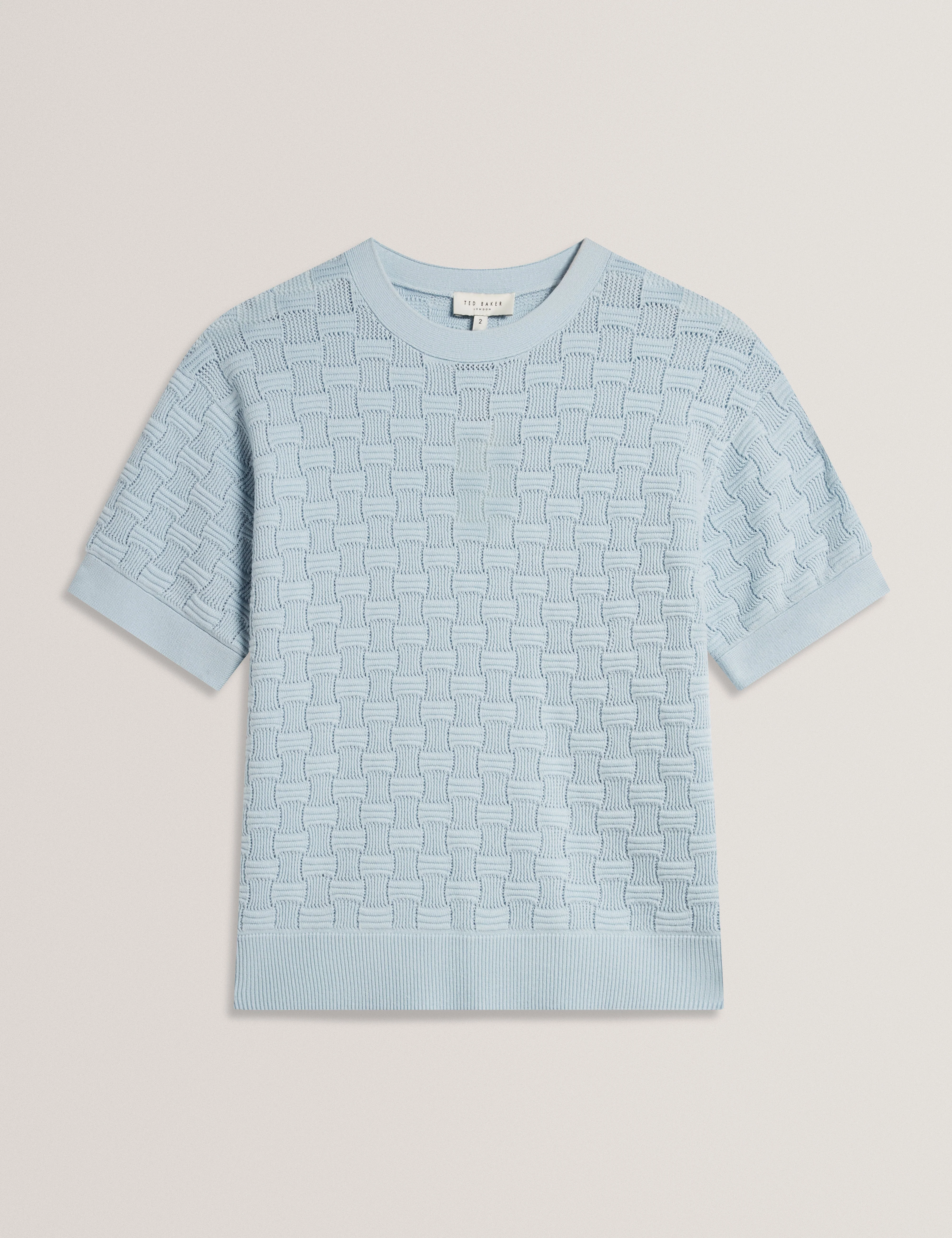Emeta Touch Of Silk Knitted Crew Neck Tee Pl-Blue