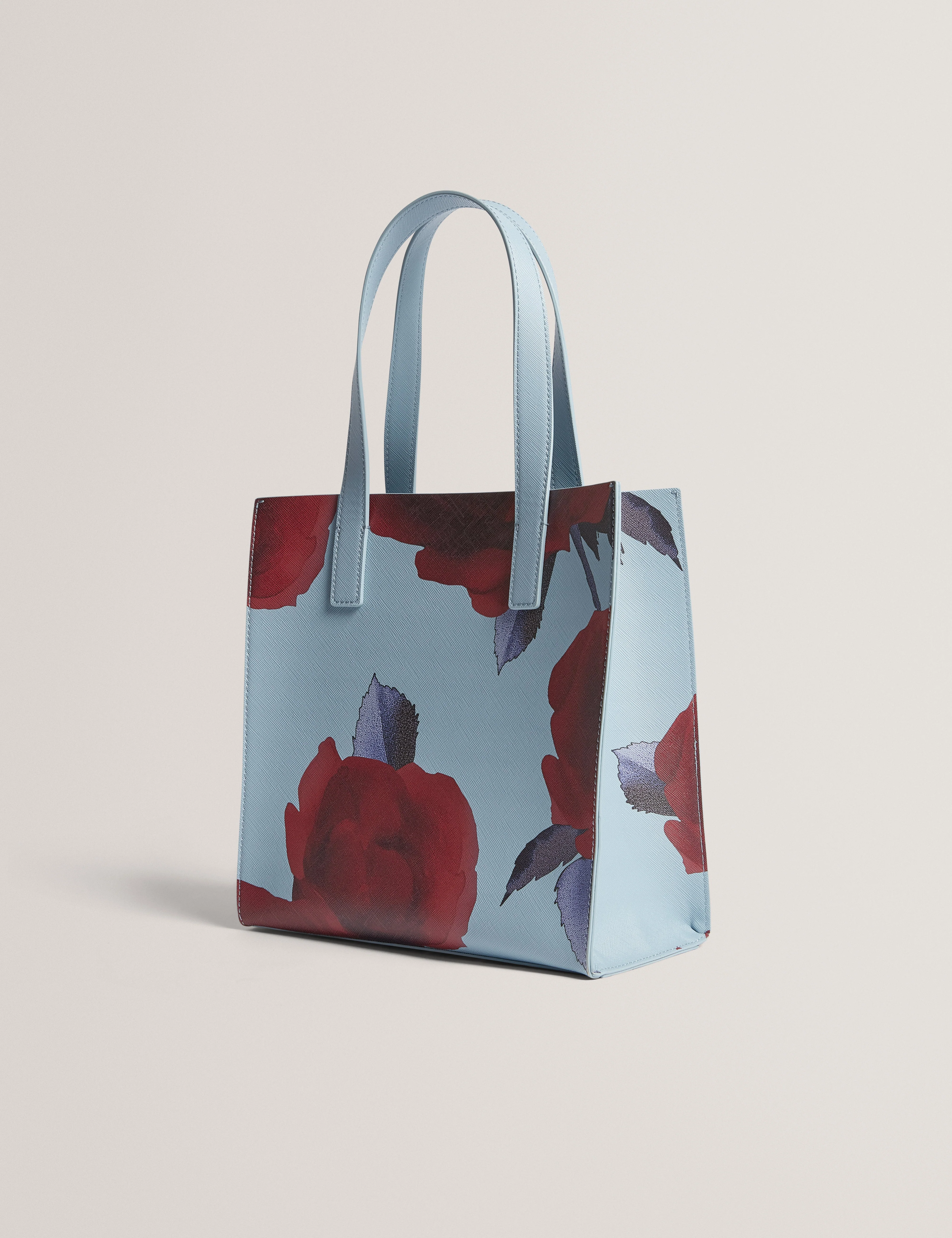 Emmerie Small Rose Print Icon Bag Mid-Blue - Image 3