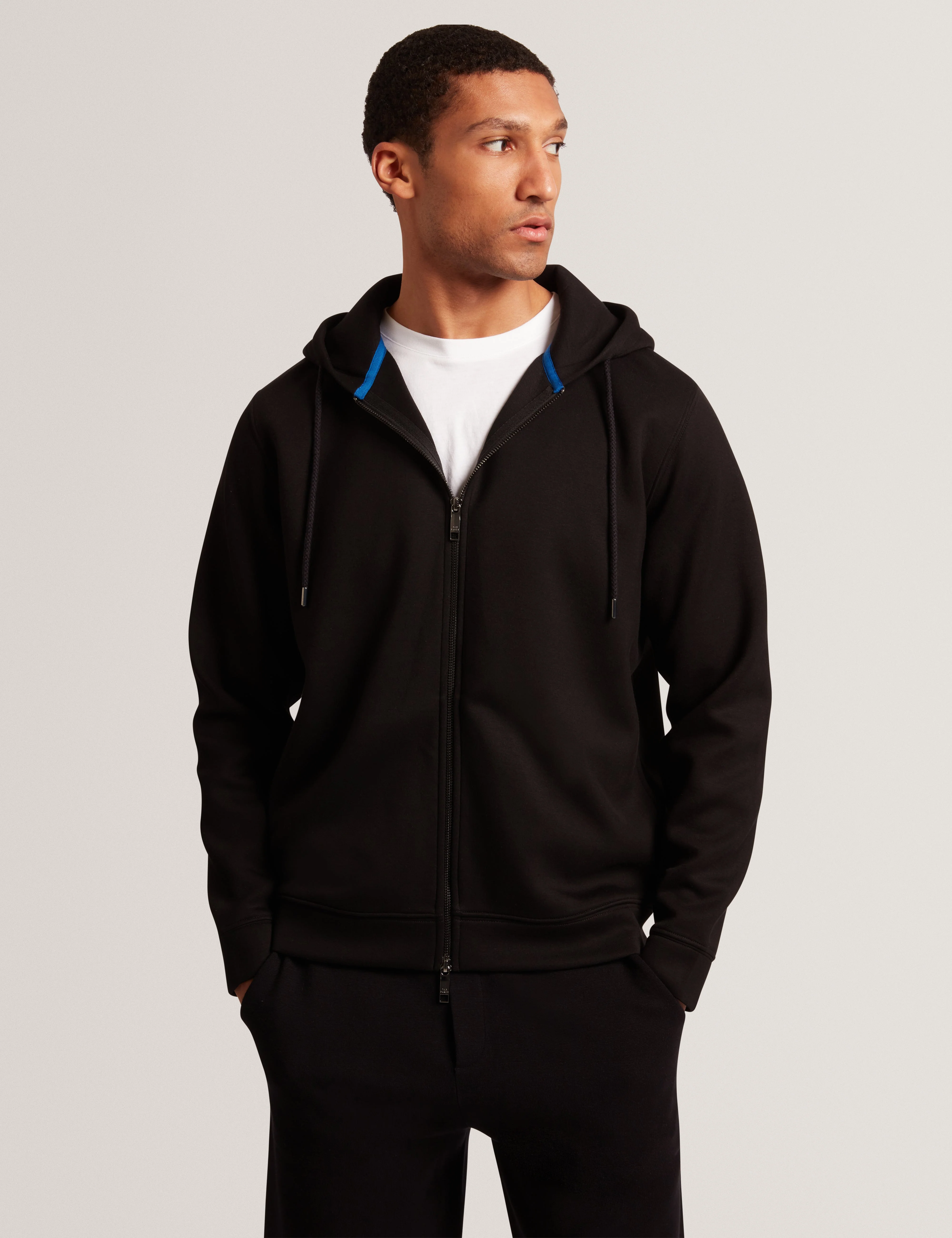 Epio Zip Through Neoprene Hoodie Black