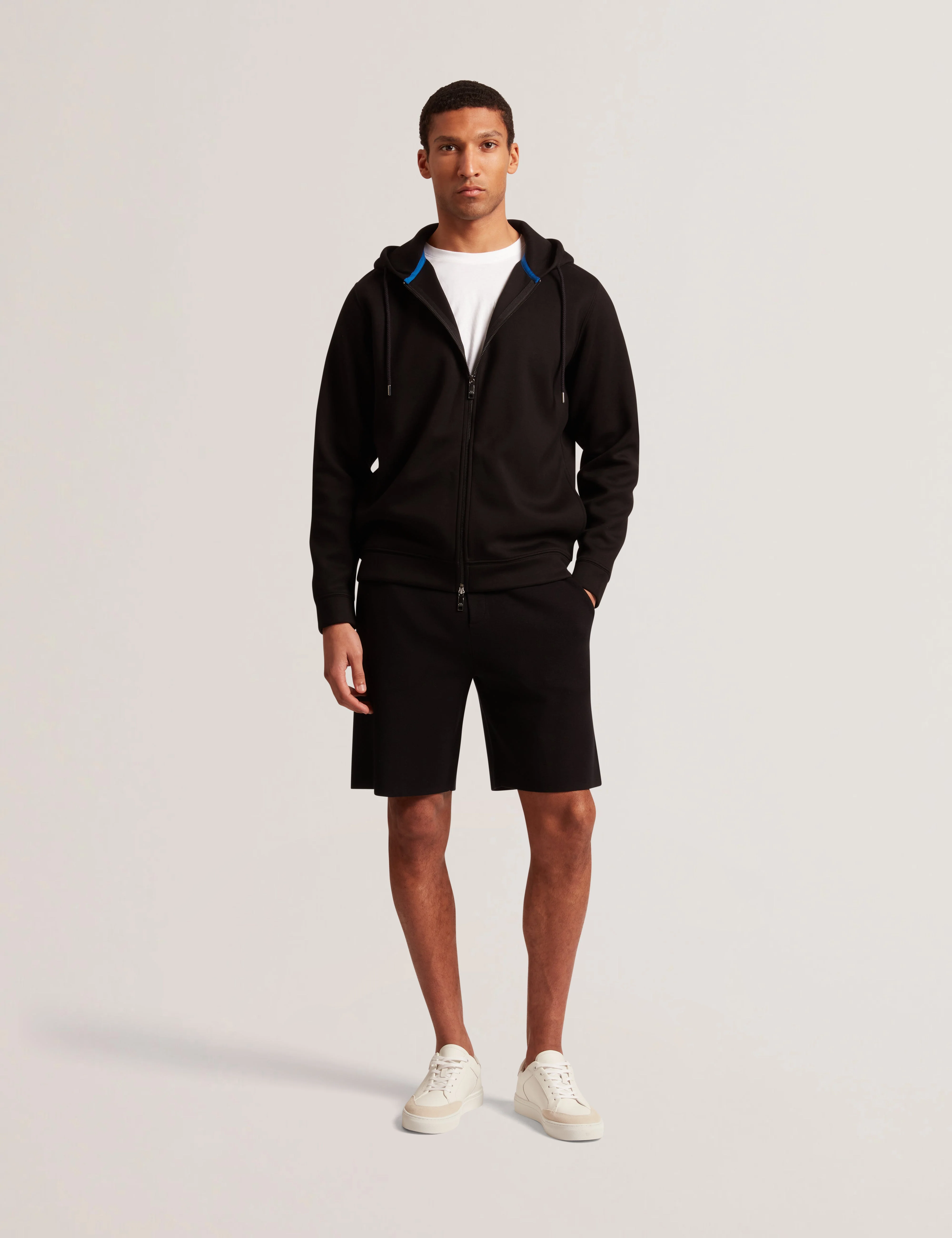 Epio Zip Through Neoprene Hoodie Black - Image 2
