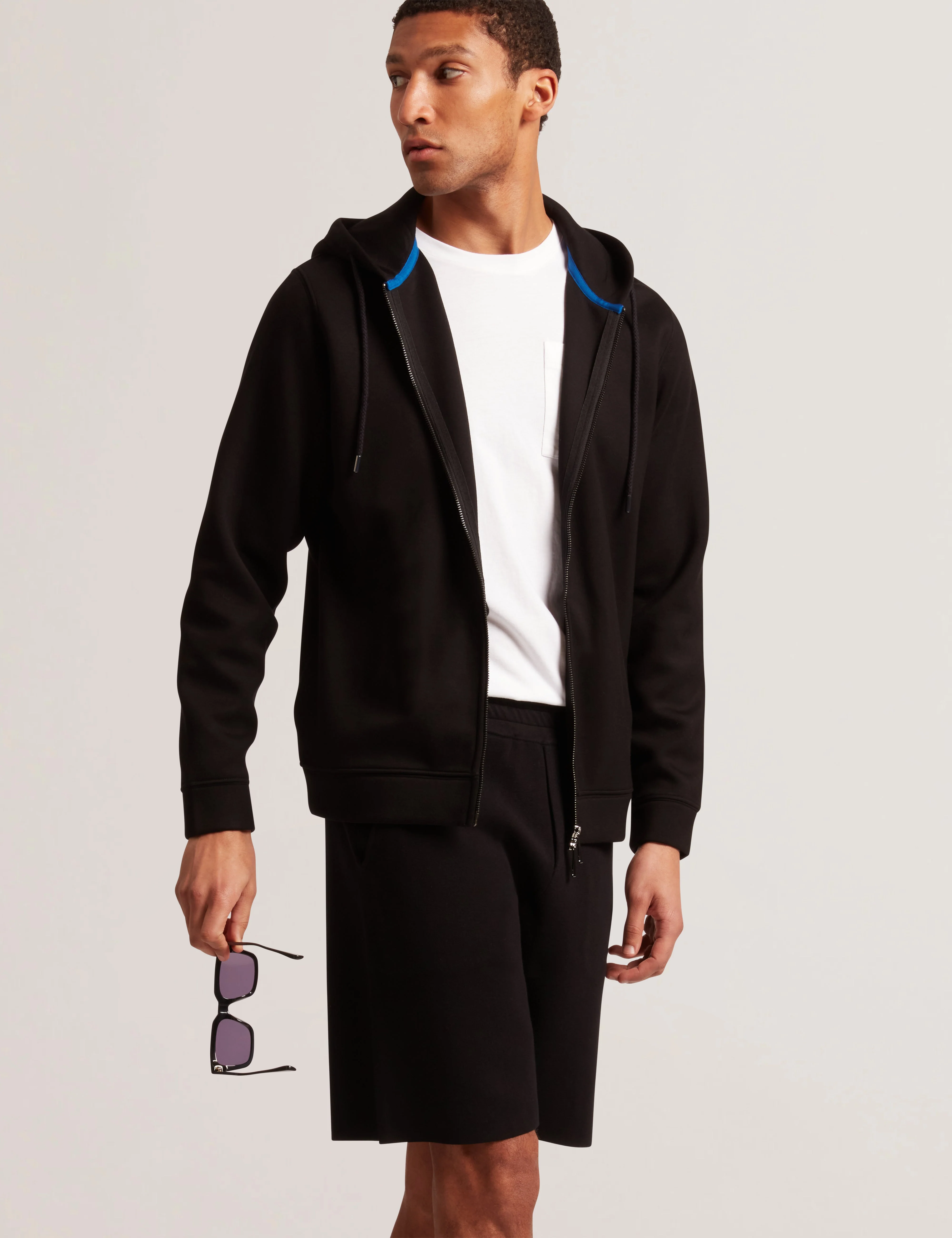 Epio Zip Through Neoprene Hoodie Black - Image 6